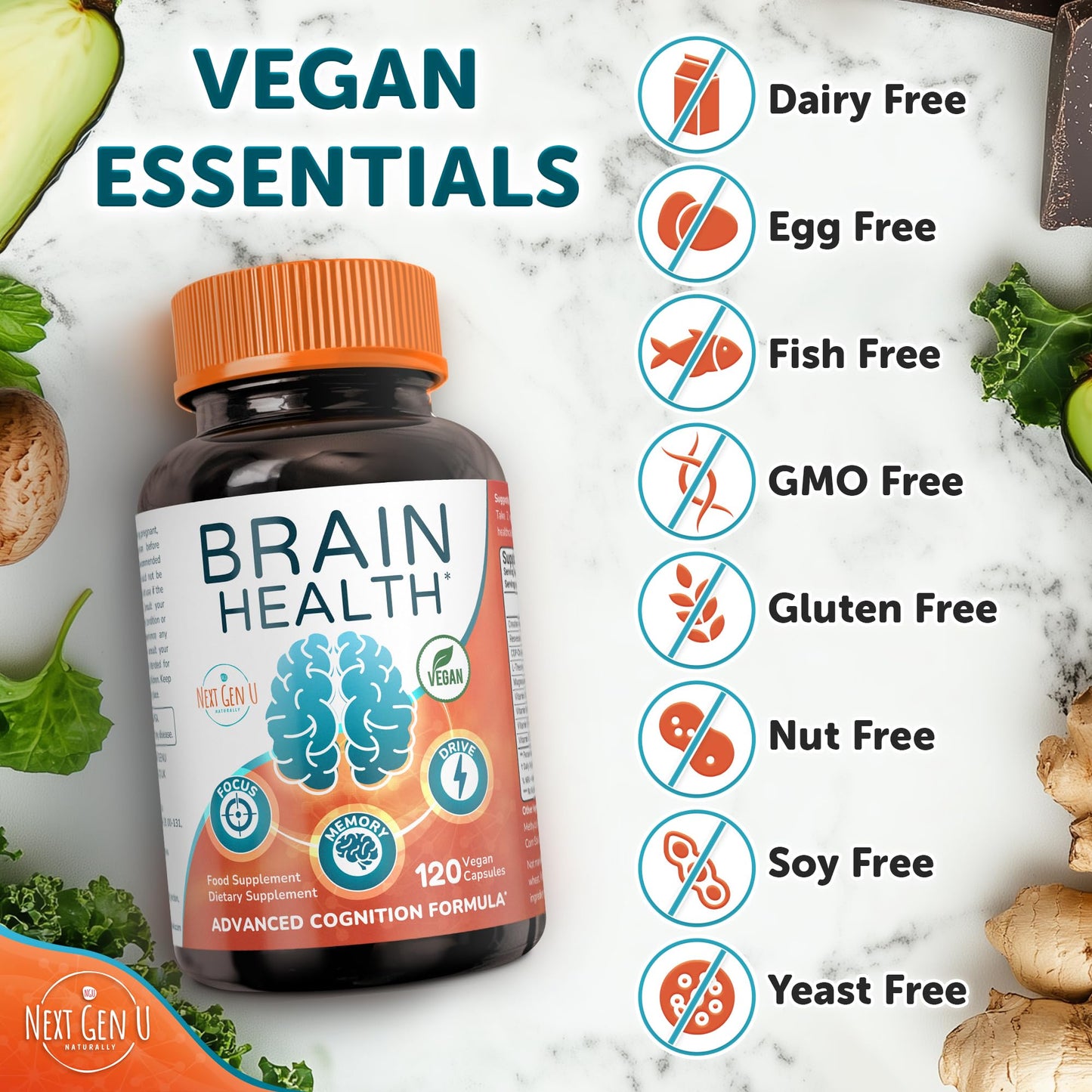NGU Next Gen U Brain Supplement Capsule 120 Count