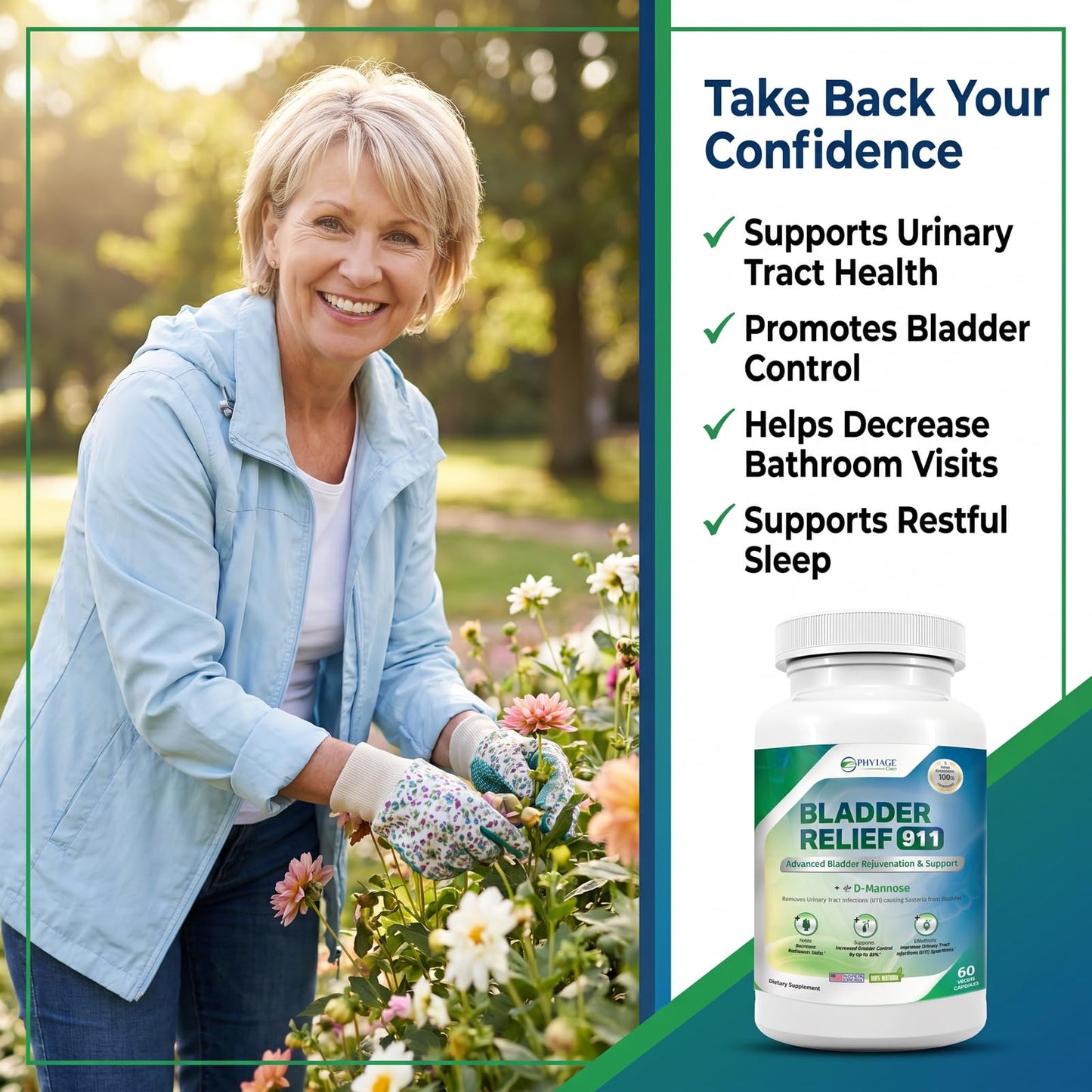 Phytage Labs Bladder Relief 911 Capsules, 60 Count