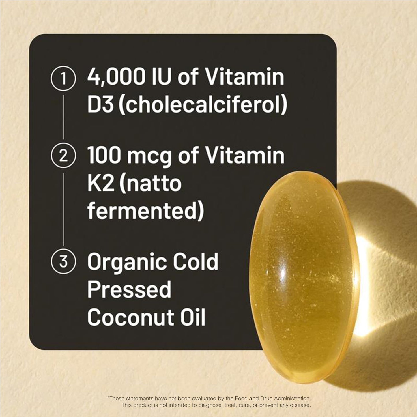 NatureWise Vitamin D3 4000IU + K2 (MK7) 100mcg with Organic Extra Virgin Coconut Oil Softgel 30 Count