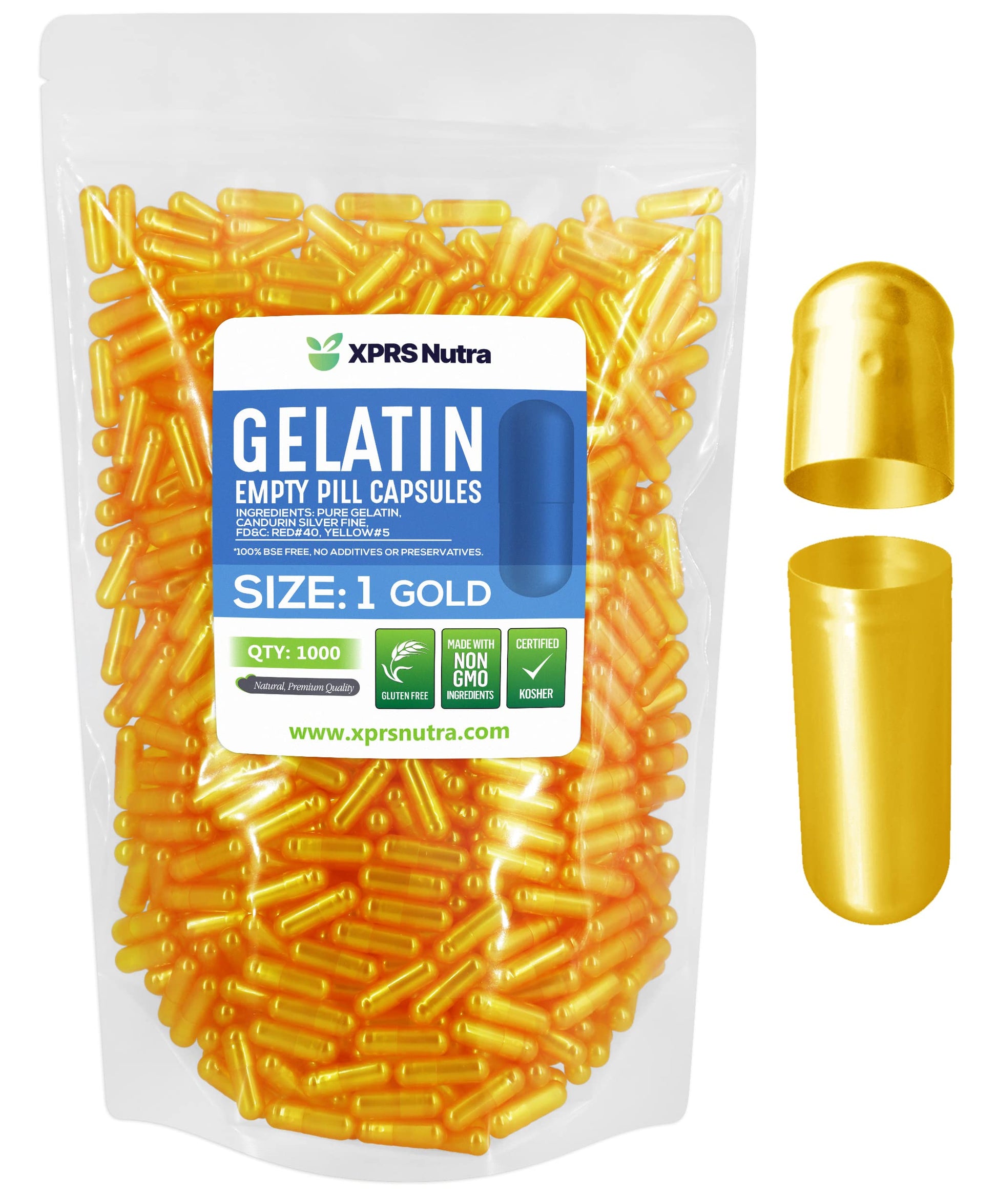 XPRS Nutra Empty Gelatin Capsules, 1000 Count