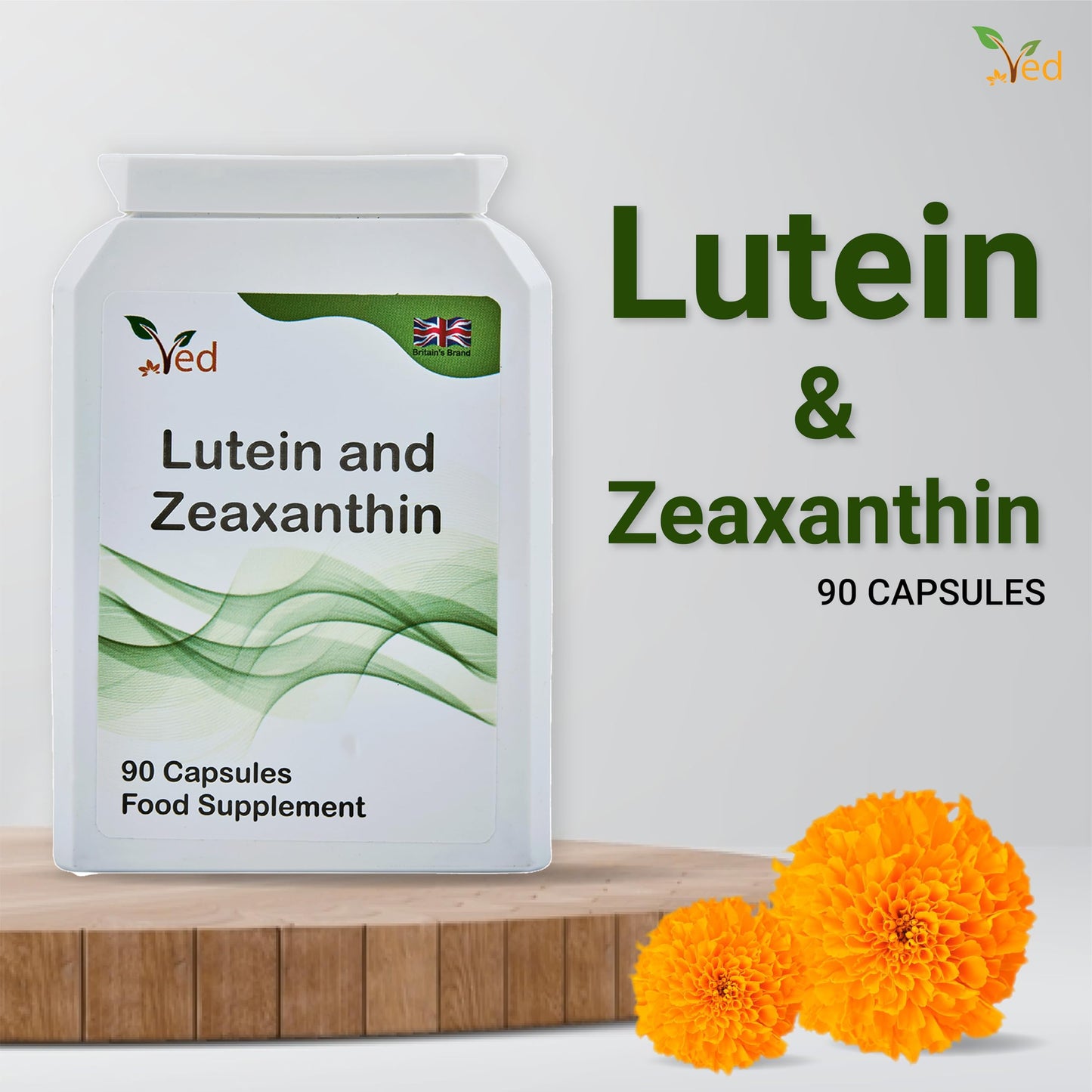 Ved Lutein 40mg with Zeaxanthin 2mg Micro-Encapsulated Marigold Extract Capsule 90 Count