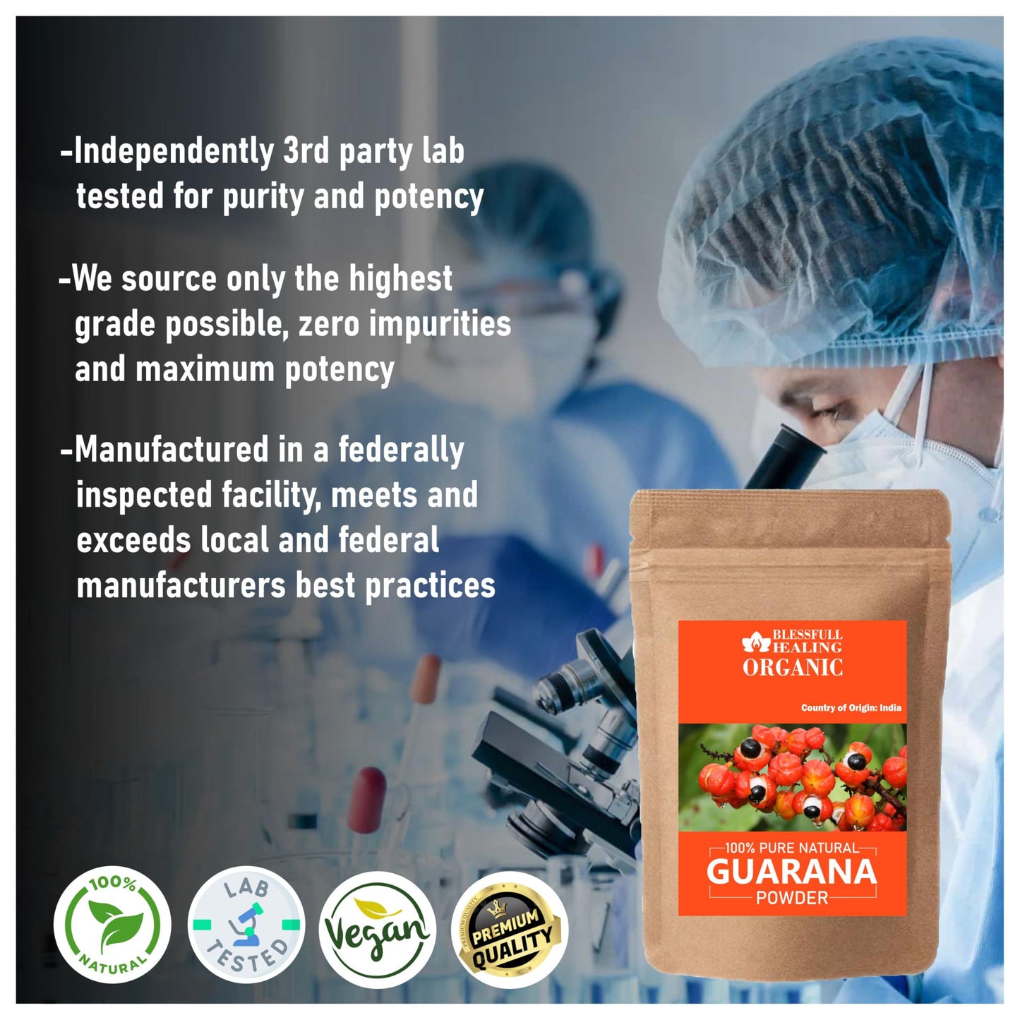 Blessfull Healing Organic Guarana Powder, 10.58 oz