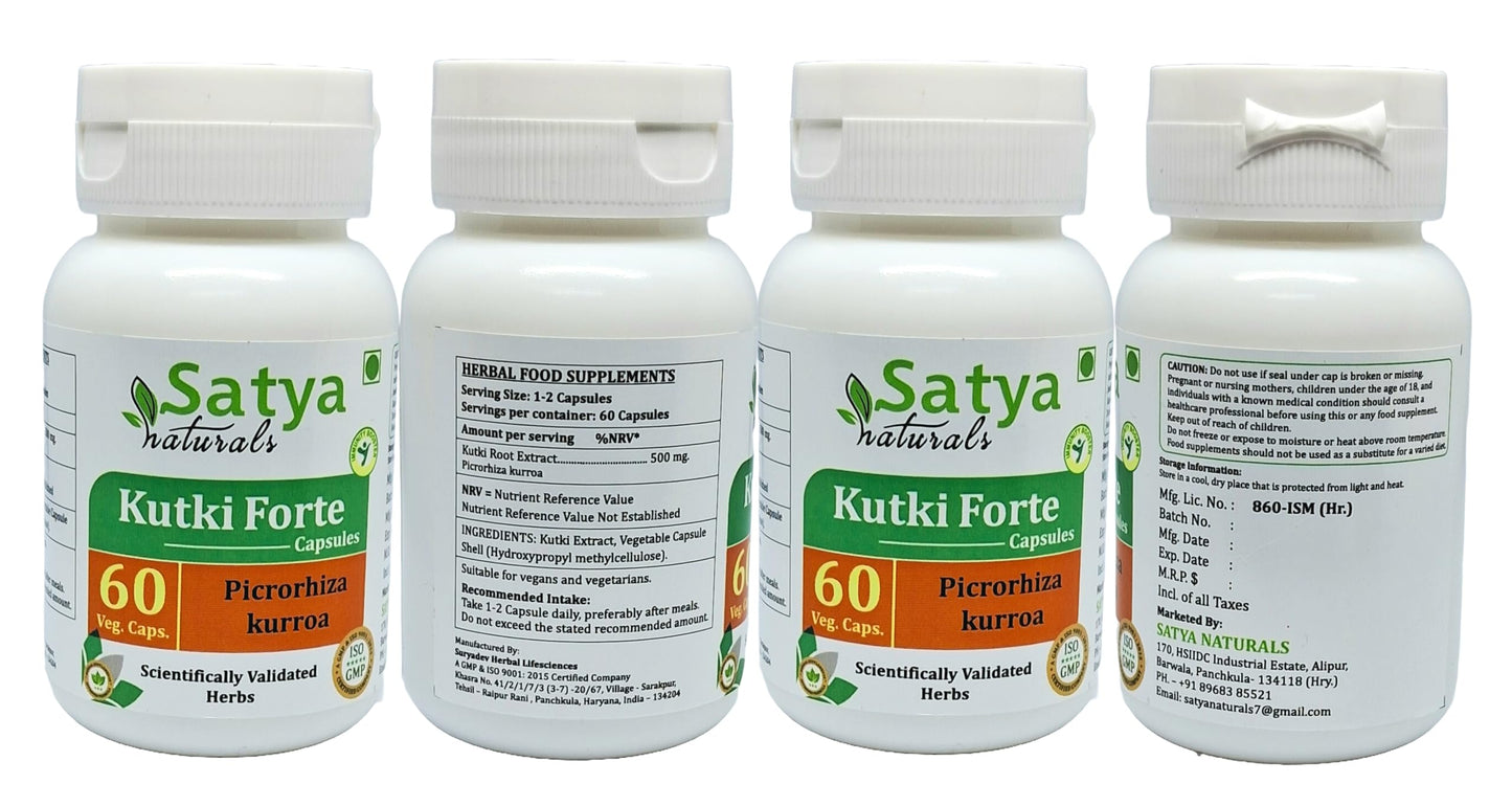 Satya Naturals Kutki Forte 500 mg, 240 Capsules