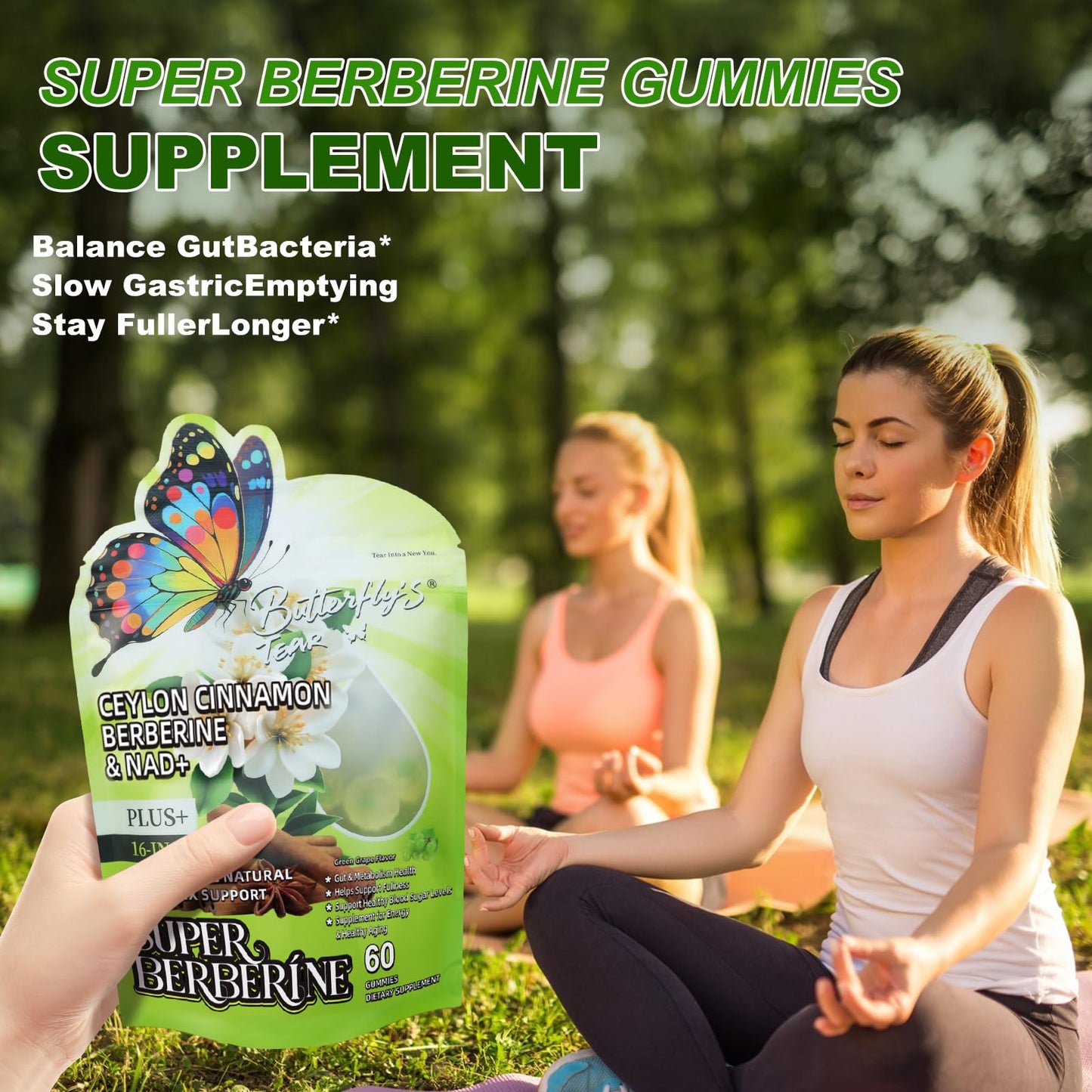 BUTTERFLY'S TEAR Beet Root & Berberine Gummies, Nitric Oxide & Metabolism Support, Energy, Circulation with Cinnamon, Vitamin D3 K2 E, Sugar Free, Non-GMO, 60 Gummies