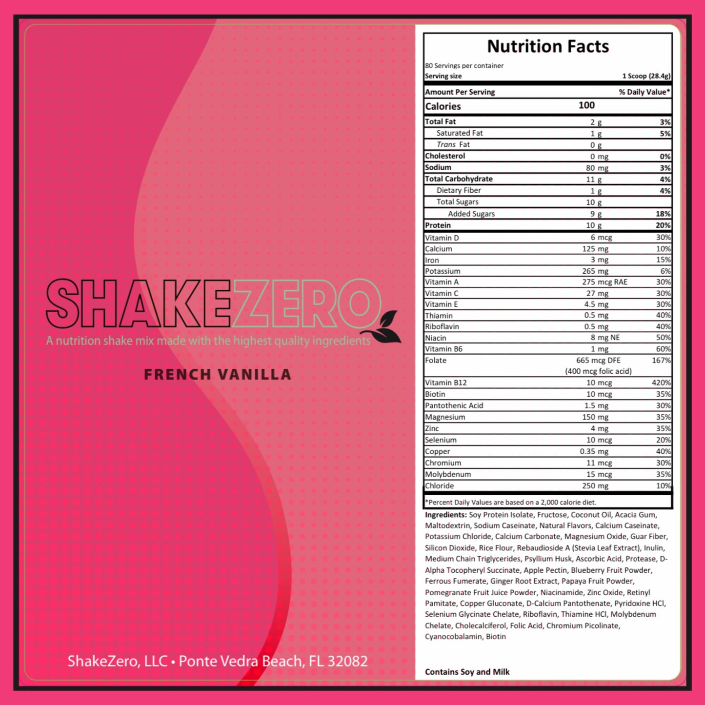 GramZero Shakezero French Vanilla Protein Powder, 80 oz