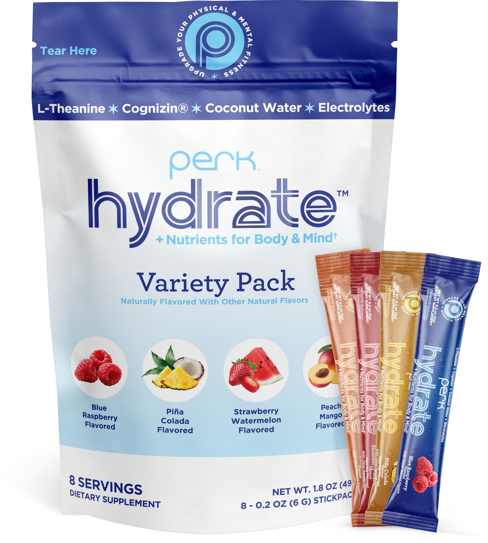 Perk Hydrate Electrolyte Stickpacks Powder 1.8 Ounce