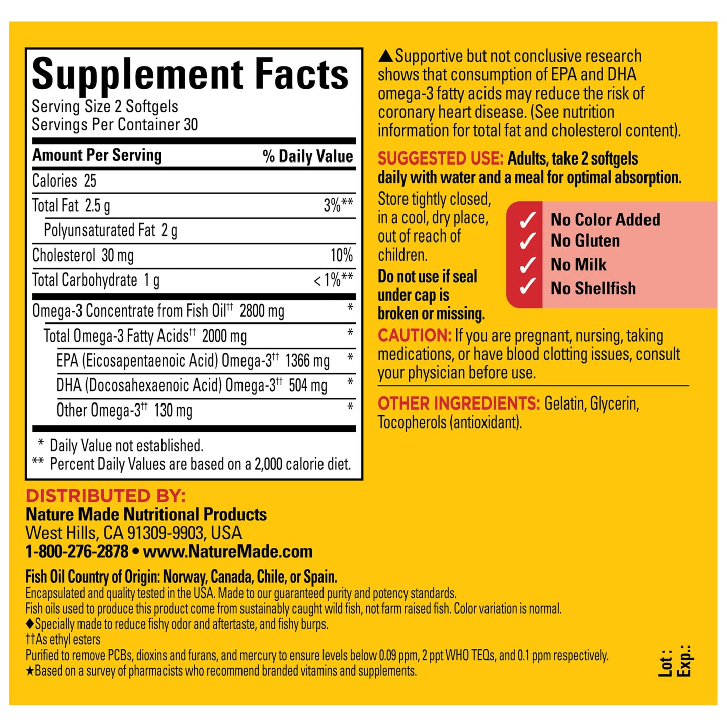 Nature Made Extra Strength Omega-3 Fish Oil Softgels, 60 Count