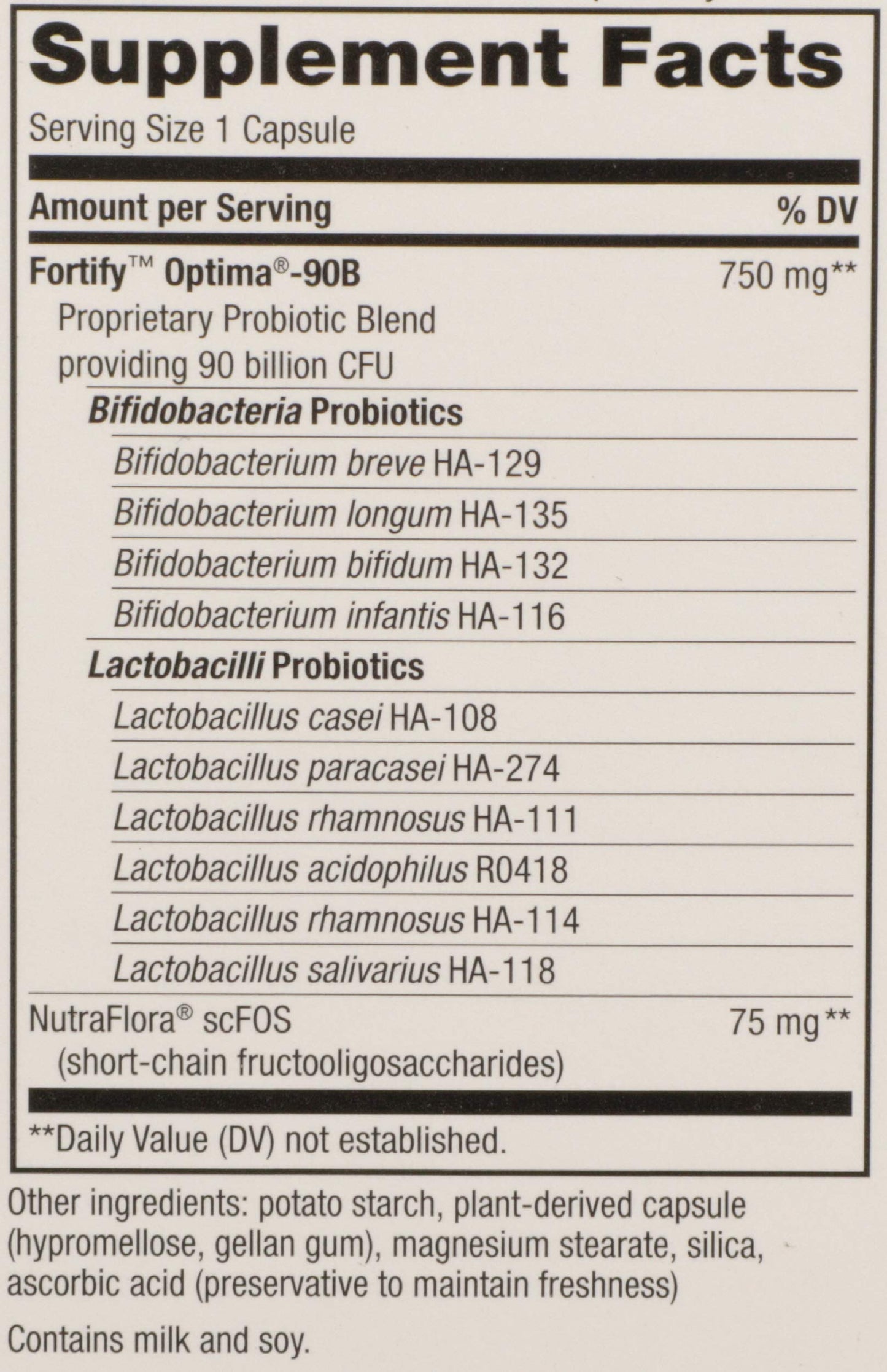Nature's Way Fortify Optima Pre+Probiotic for Adults 50+, 90 Billion Live Cultures, Supports Digestive Balance and Immune Health*, Keep Refrigerated, 30 Capsules
