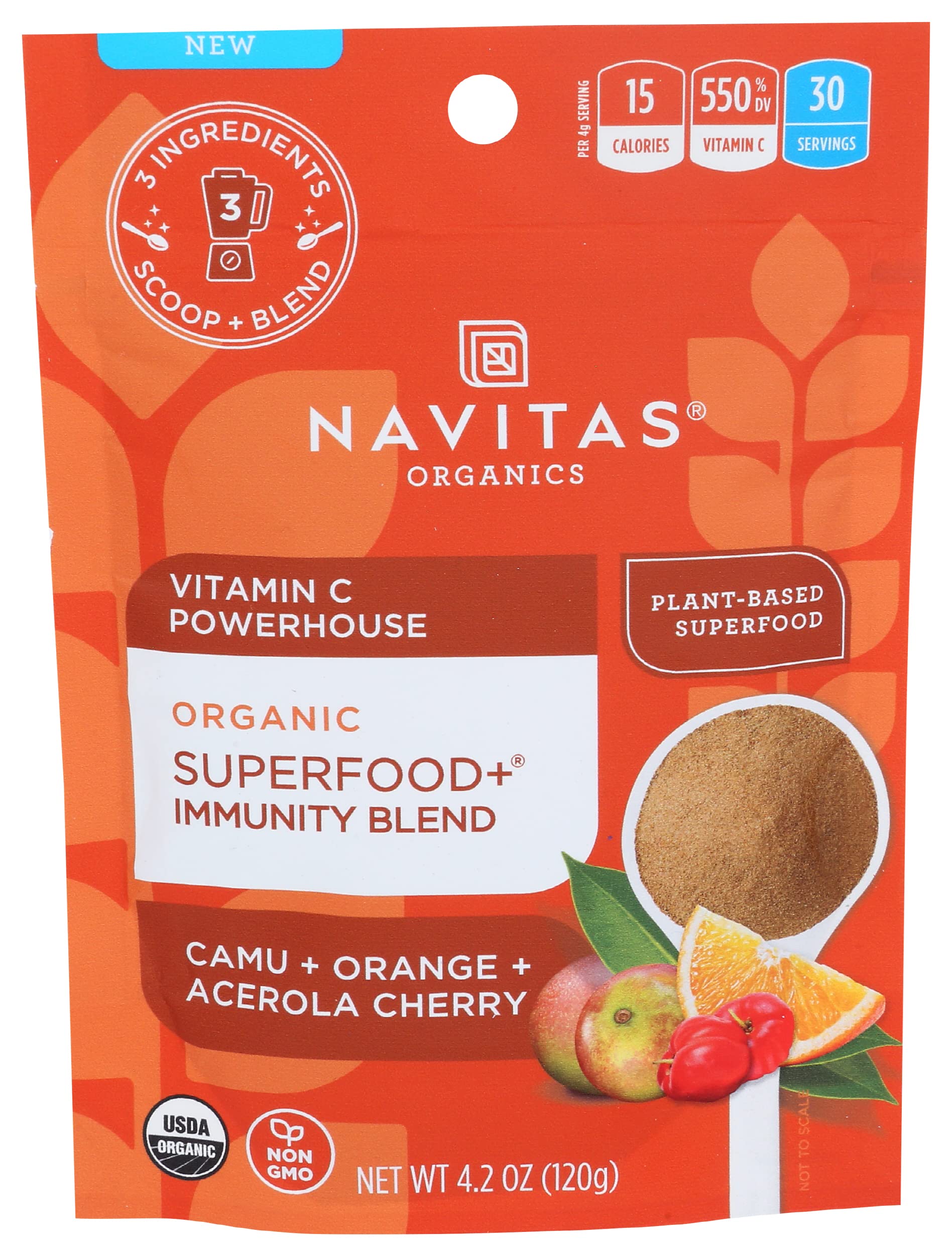 Navitas Organics Organic Superfood+ Immunity Blend Powder, 4.2 oz