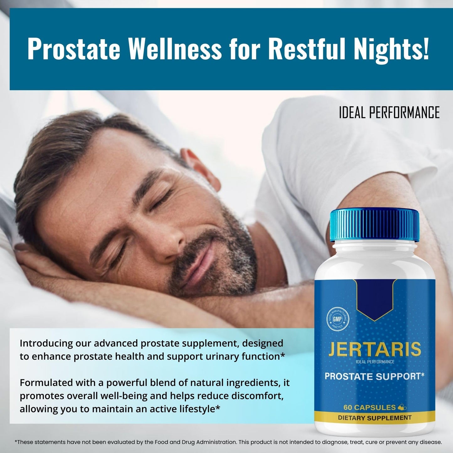 IDEAL PERFORMANCE Jertaris Prostate Health Supplement Capsules 120