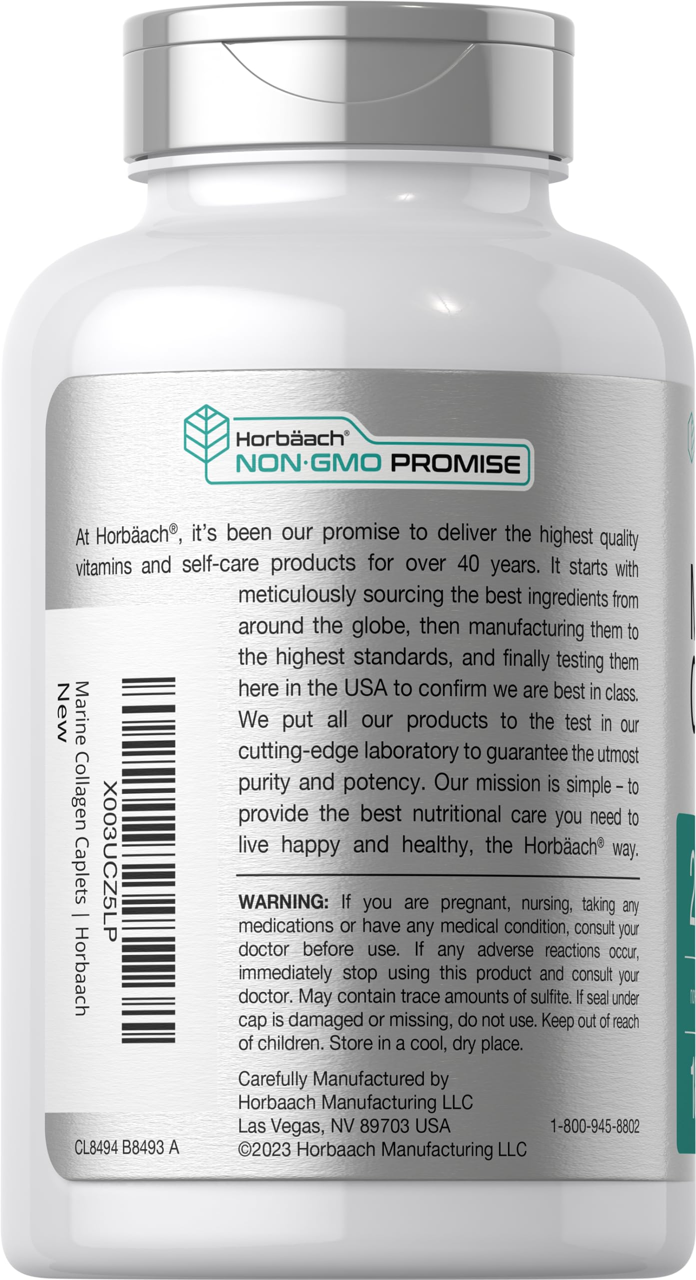 Horbäach Marine Collagen Peptides 2000mg Caplets 180 Count
