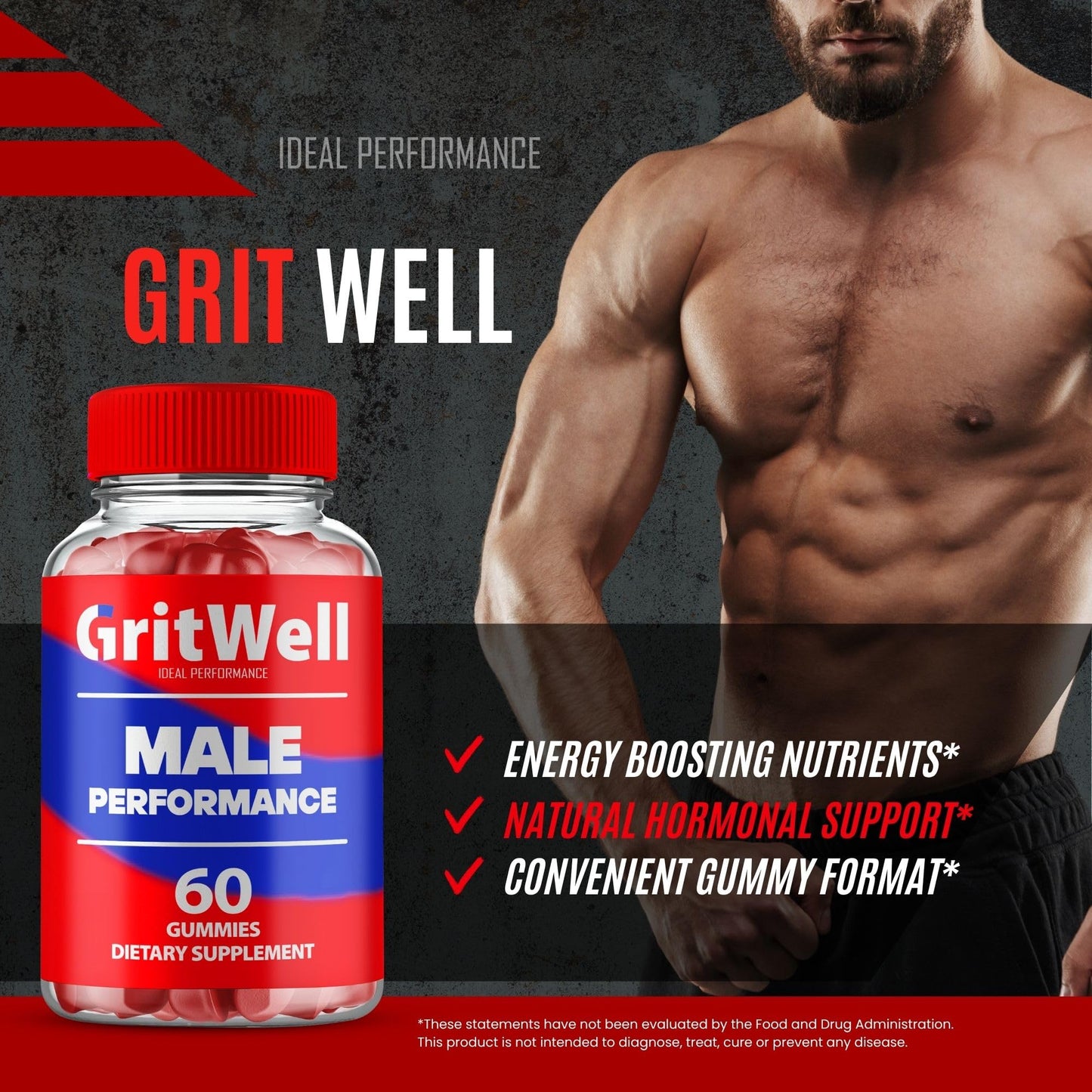 IDEAL PERFORMANCE GritWell Gummies, 120 Gummies