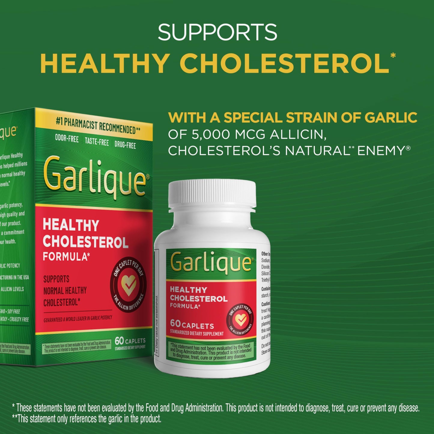 Garlique Garlic Extract Supplement Caplets 60 Count