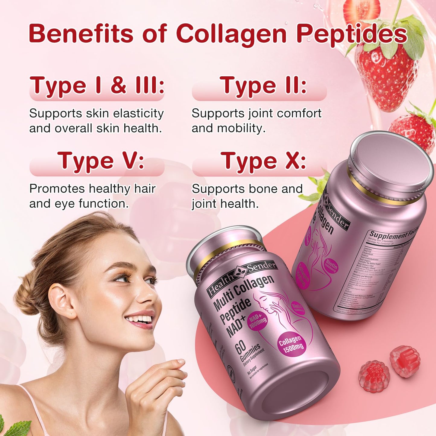 HealthSender Collagen Gummies Gummy 60 Count