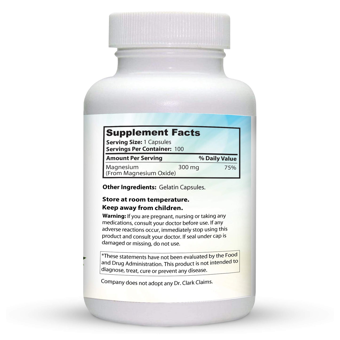 Dr Clark Store Magnesium Oxide Supplement 300mg Capsules 200