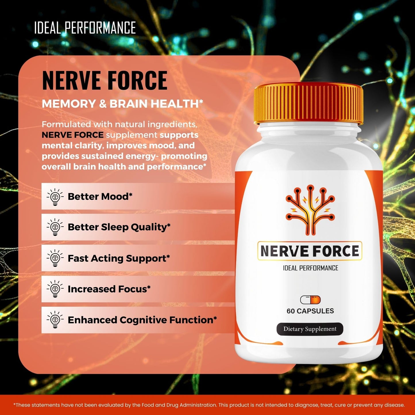 IDEAL PERFORMANCE Nerve Force Neuropathy Supplement Capsules, 300 Capsules