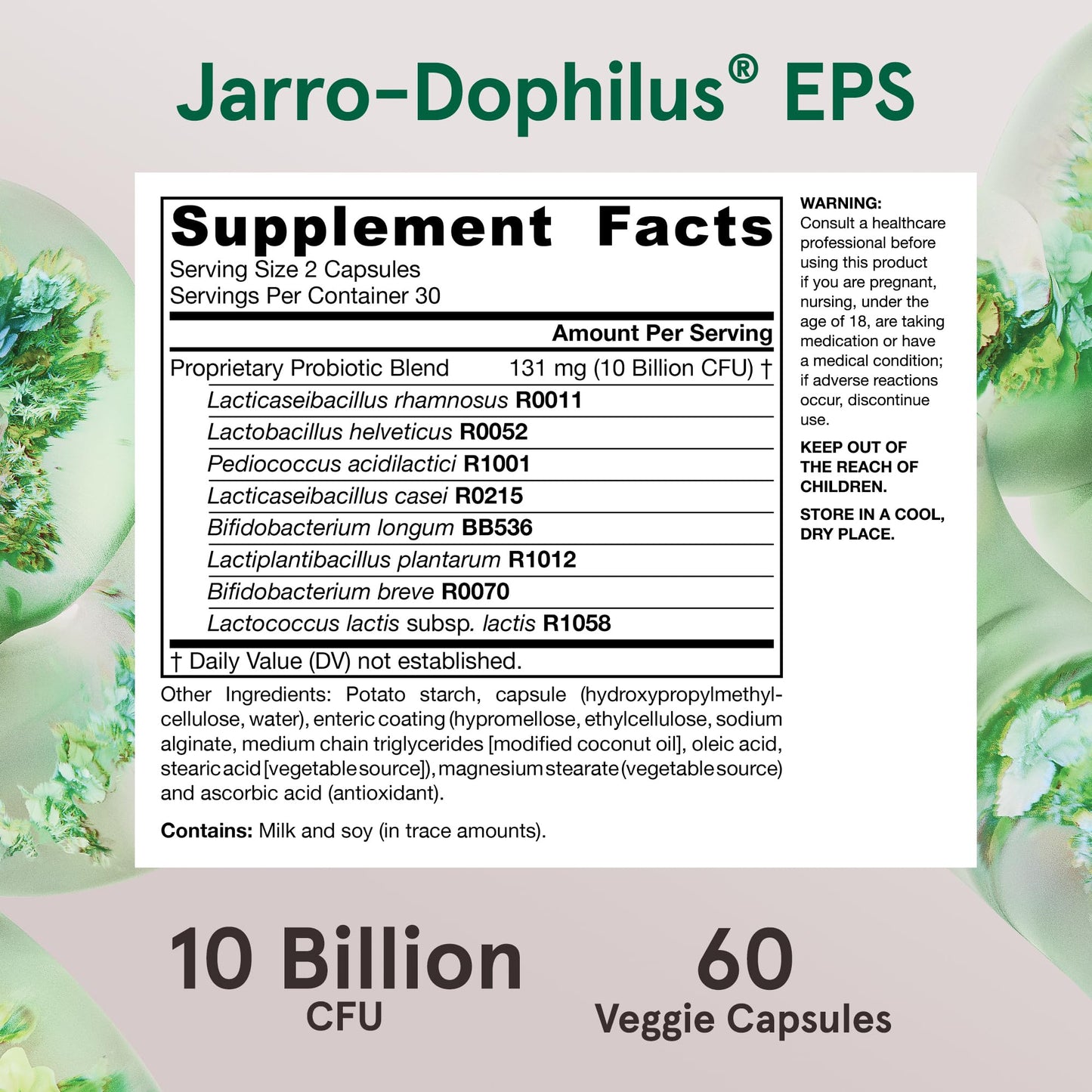 Jarrow Formulas Jarro Dophilus Probiotics 10 Billion CFU Capsule, 60 Count
