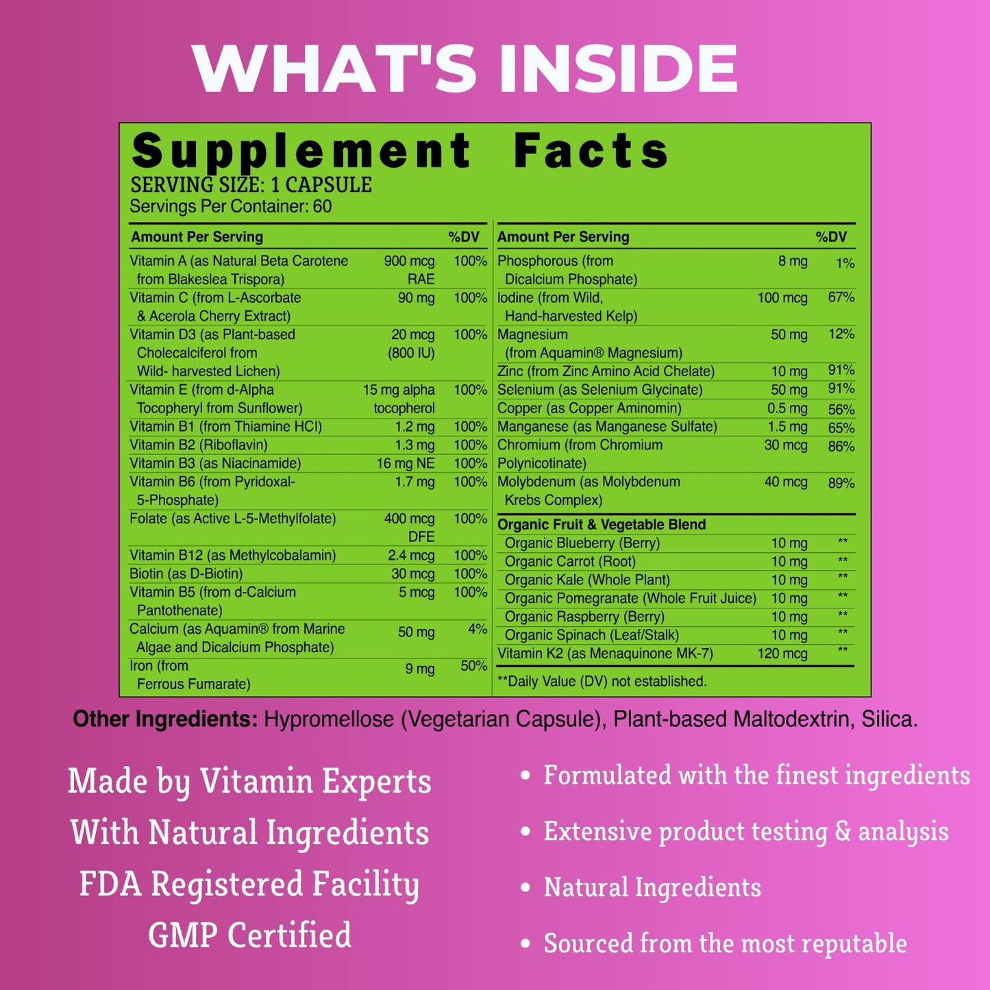 Grow Vitamin One Daily Multivitamin for Women Capsules, 60 Count