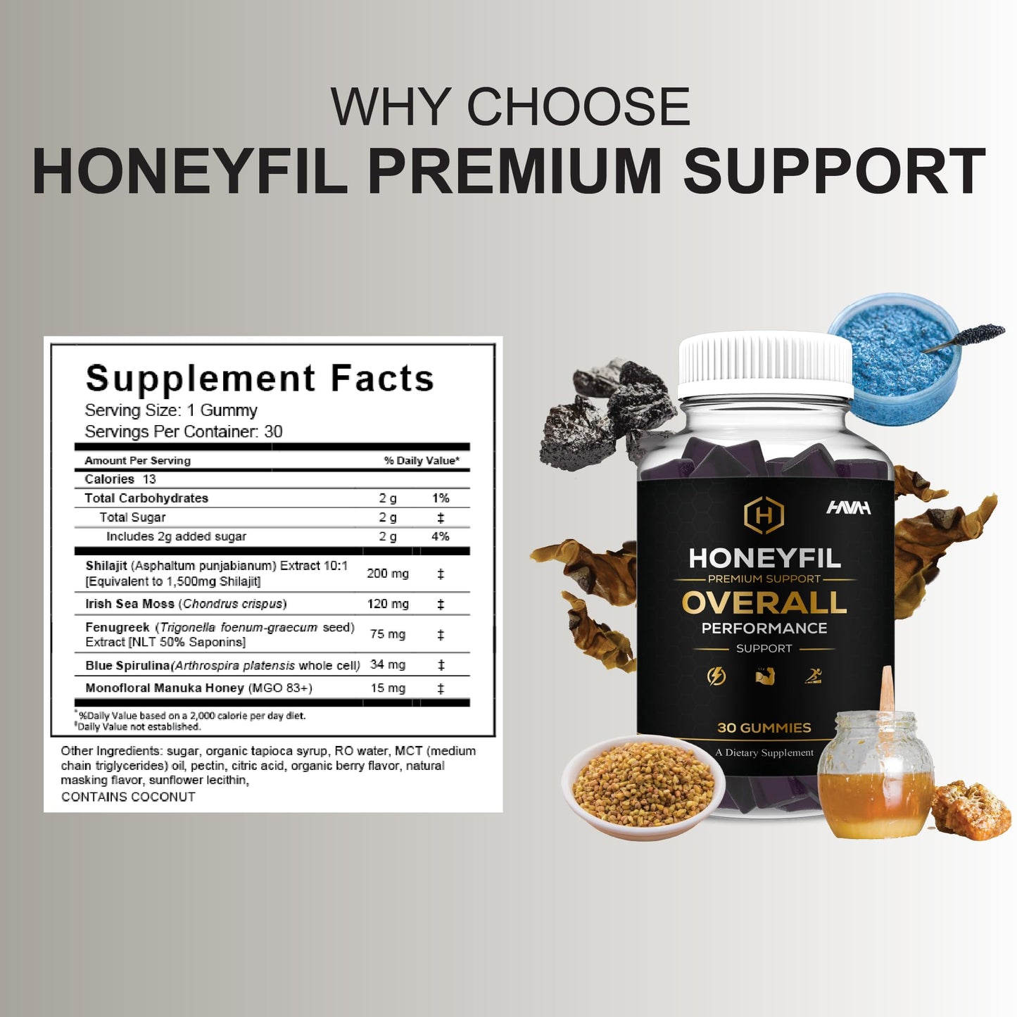 Havah Honeyfil Premium Gummy Support Supplement, 30 Gummies