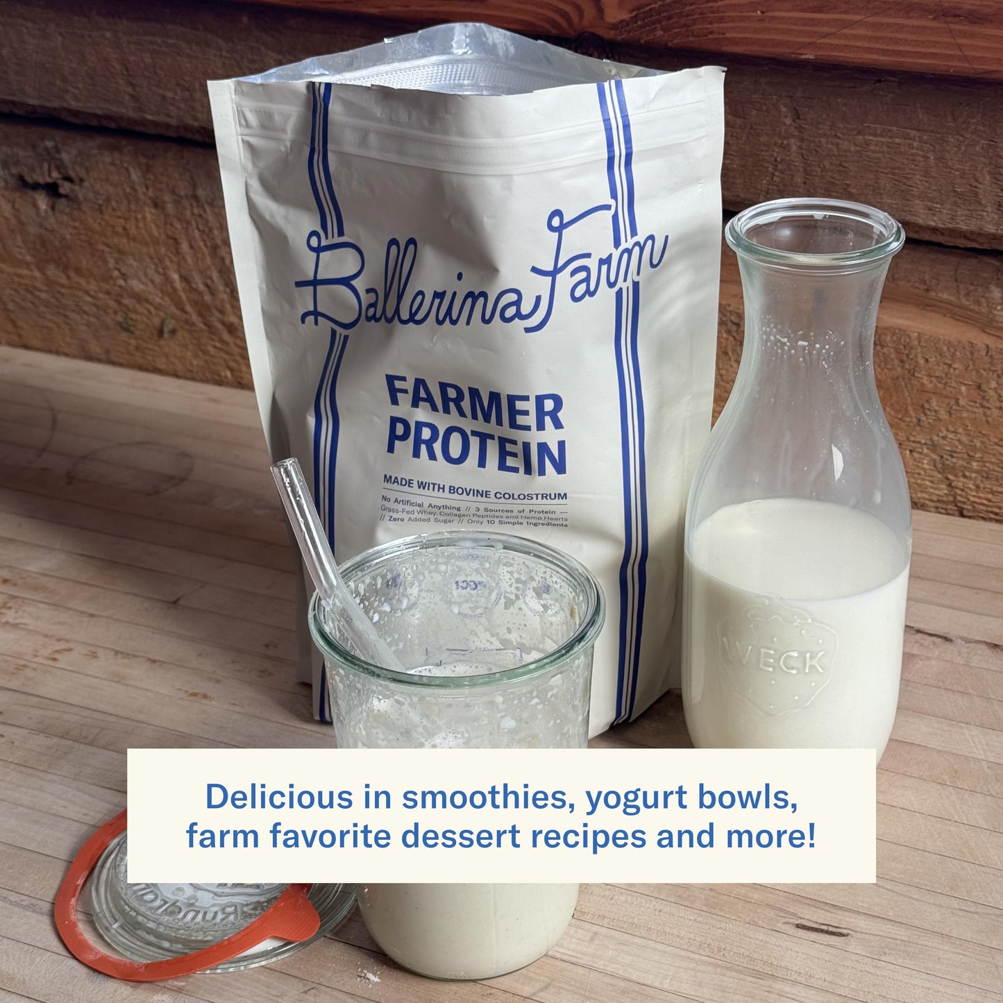 Ballerina Farm Grass Fed Whey Protein Powder, Vanilla Bean, 20 Servings