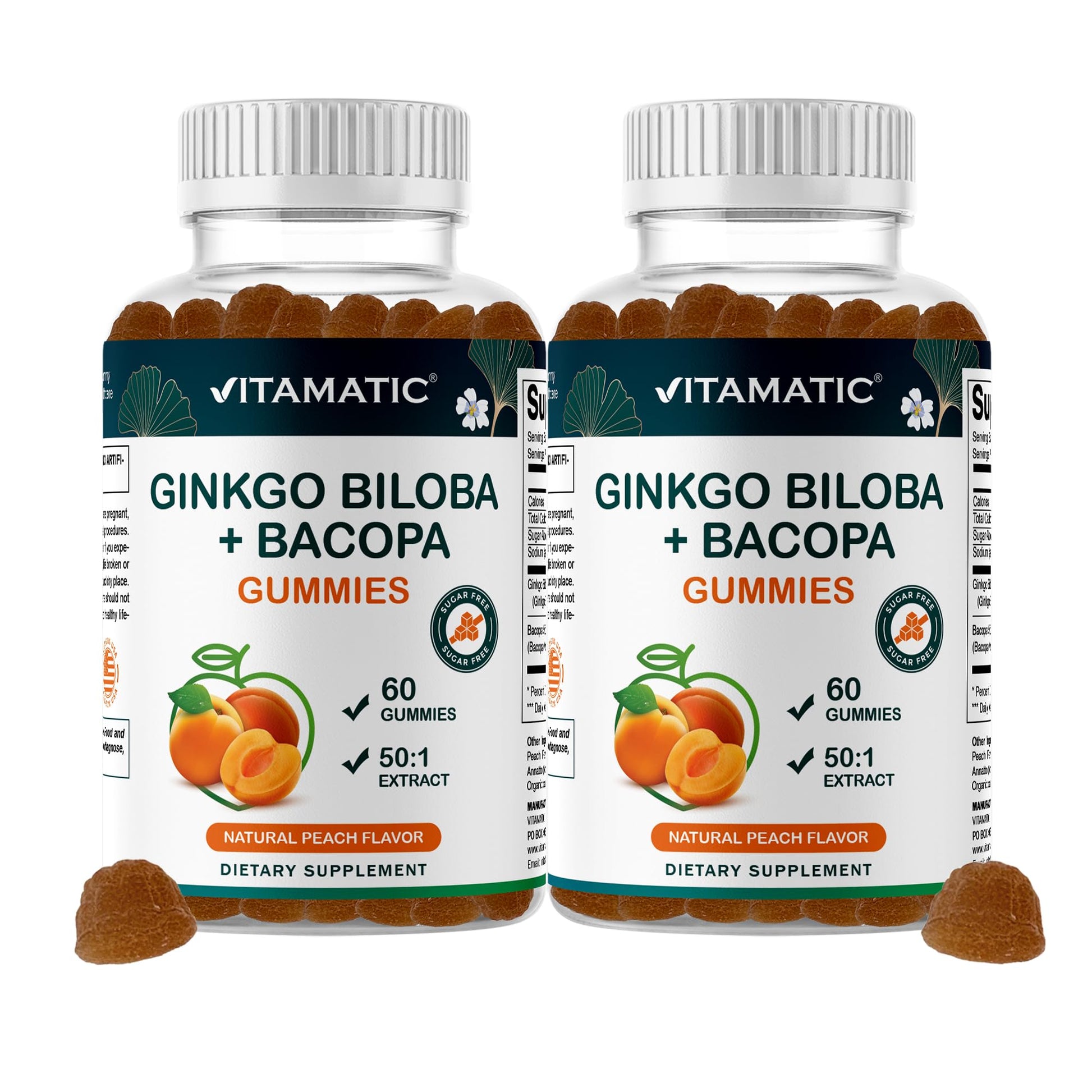 Vitamatic Ginkgo Biloba & Bacopa Gummies 120 Count