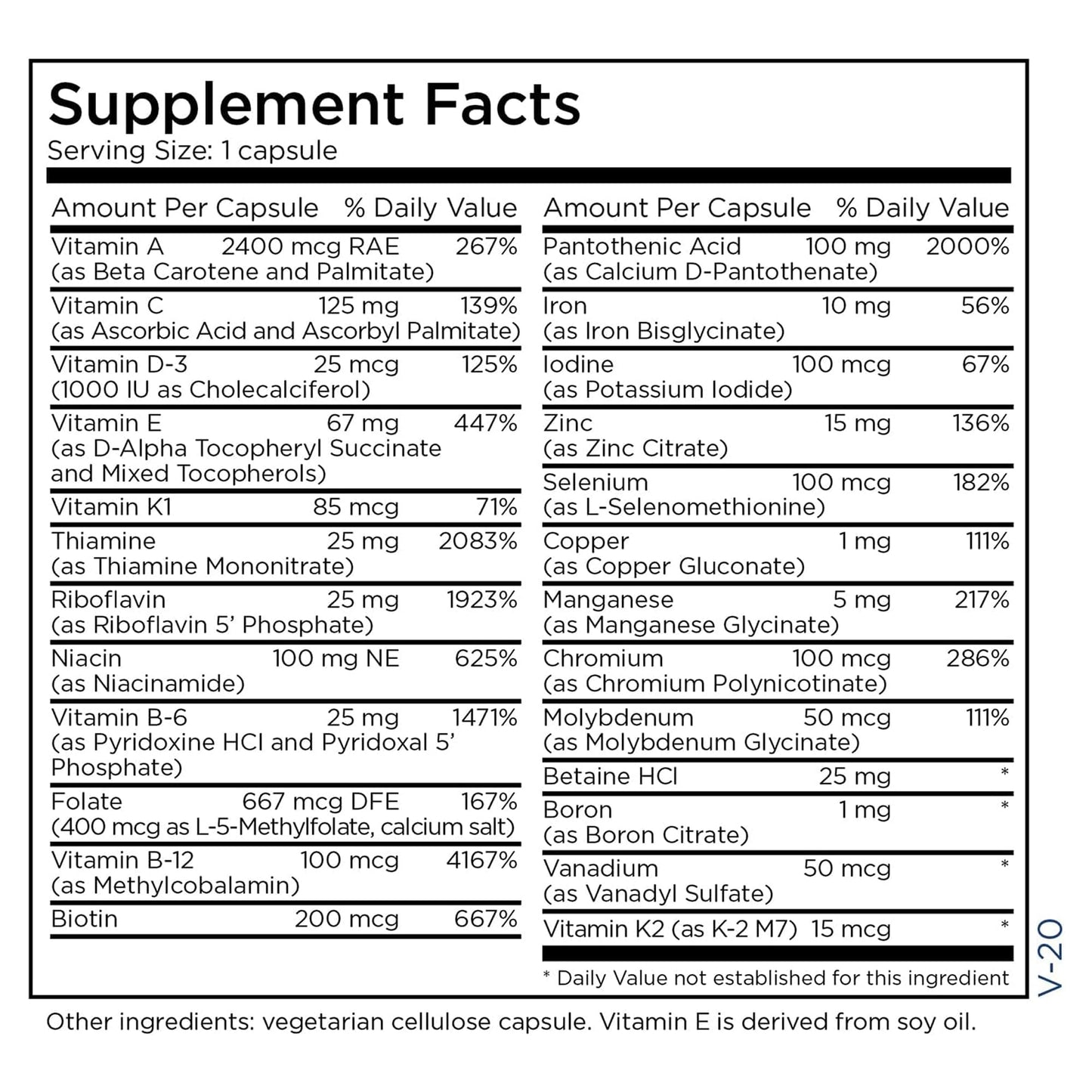 Metabolic Maintenance The Big One Multivitamin with Iron, 90 Capsules