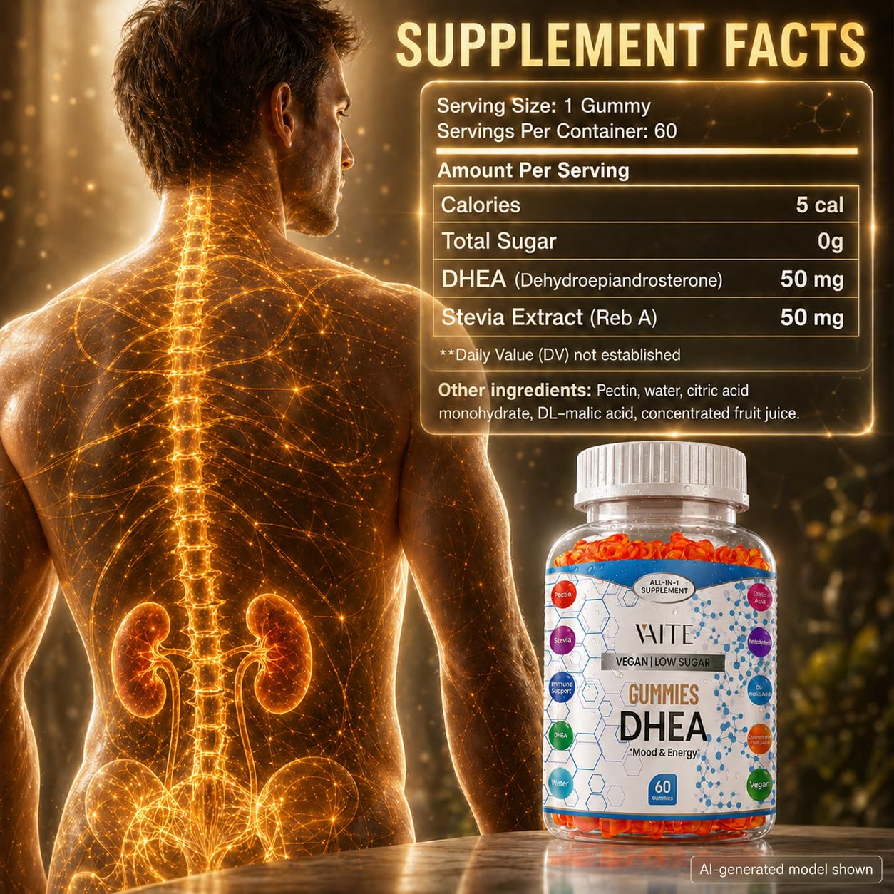 VAITE DHEA 50mg Gummies – 60 Chews
