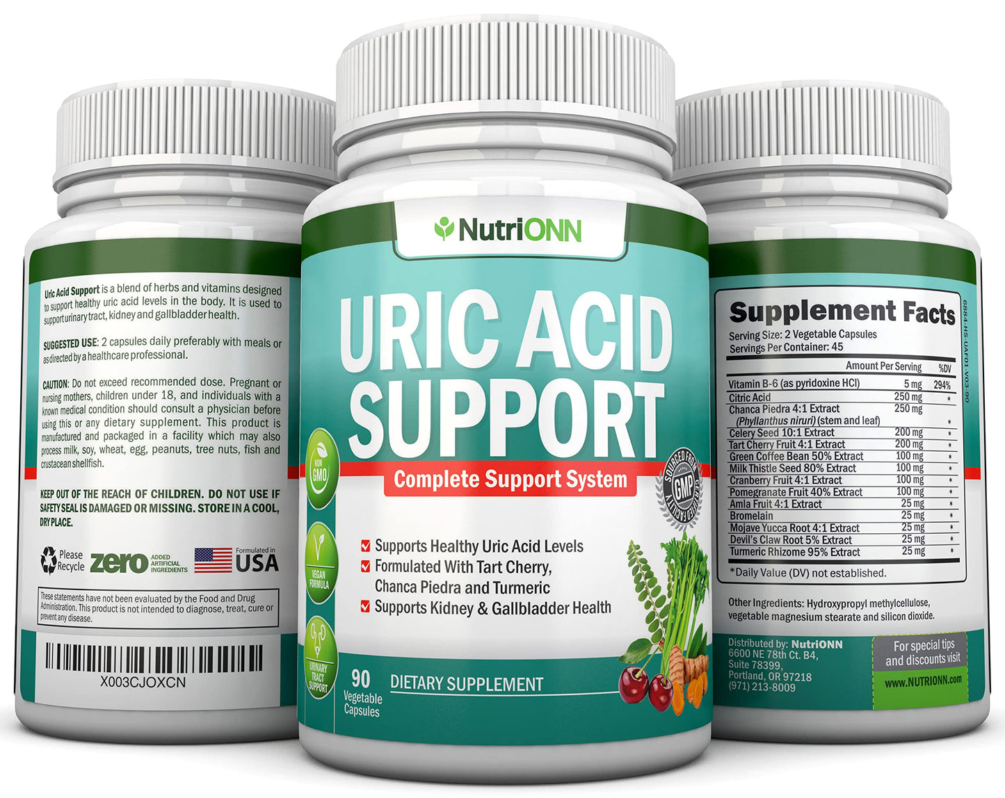 NutriONN Uric Acid Flush Capsule 90 Count
