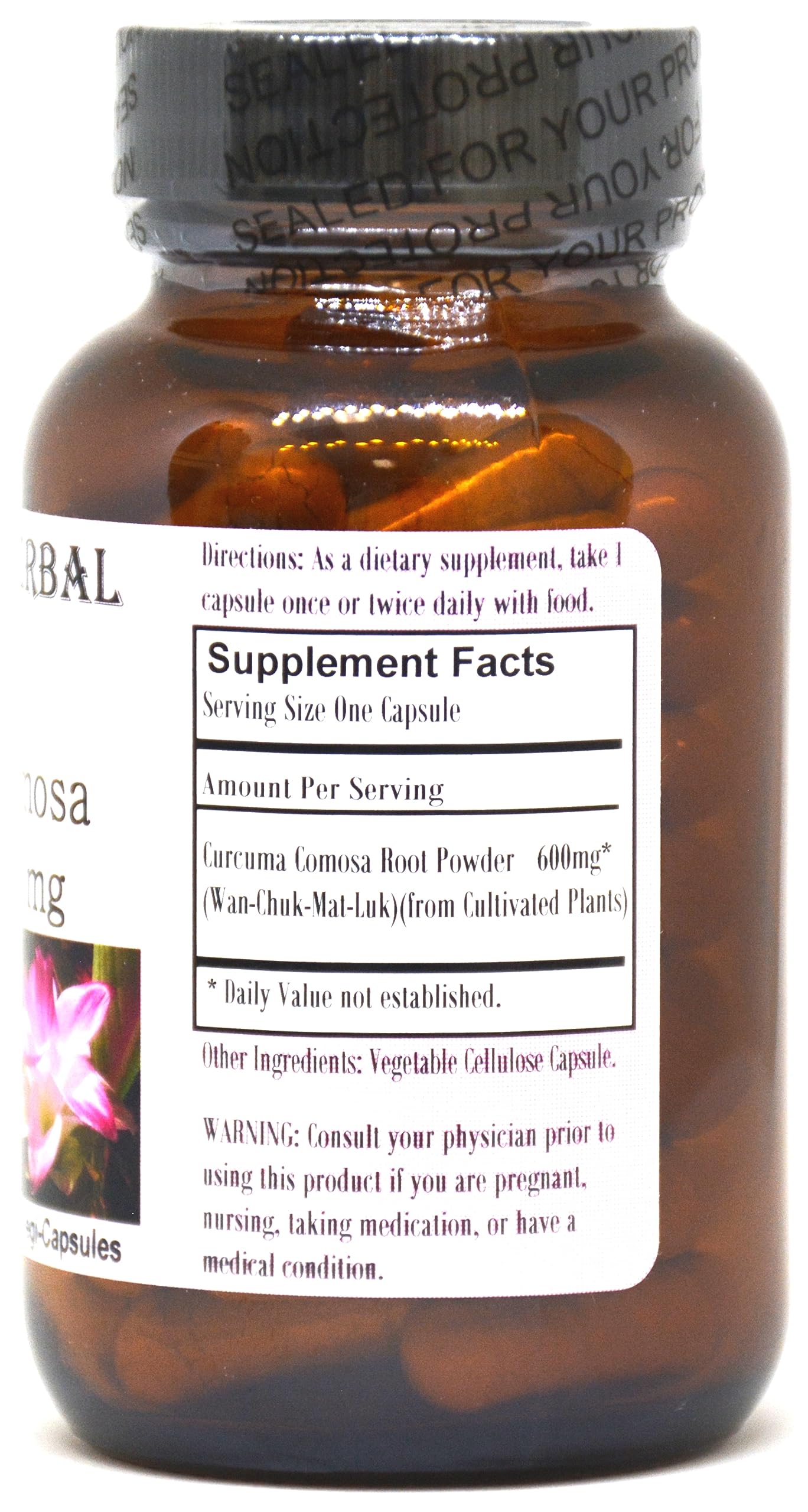Barlowe's Herbal Elixirs Curcuma Comosa Powder 60 Capsules