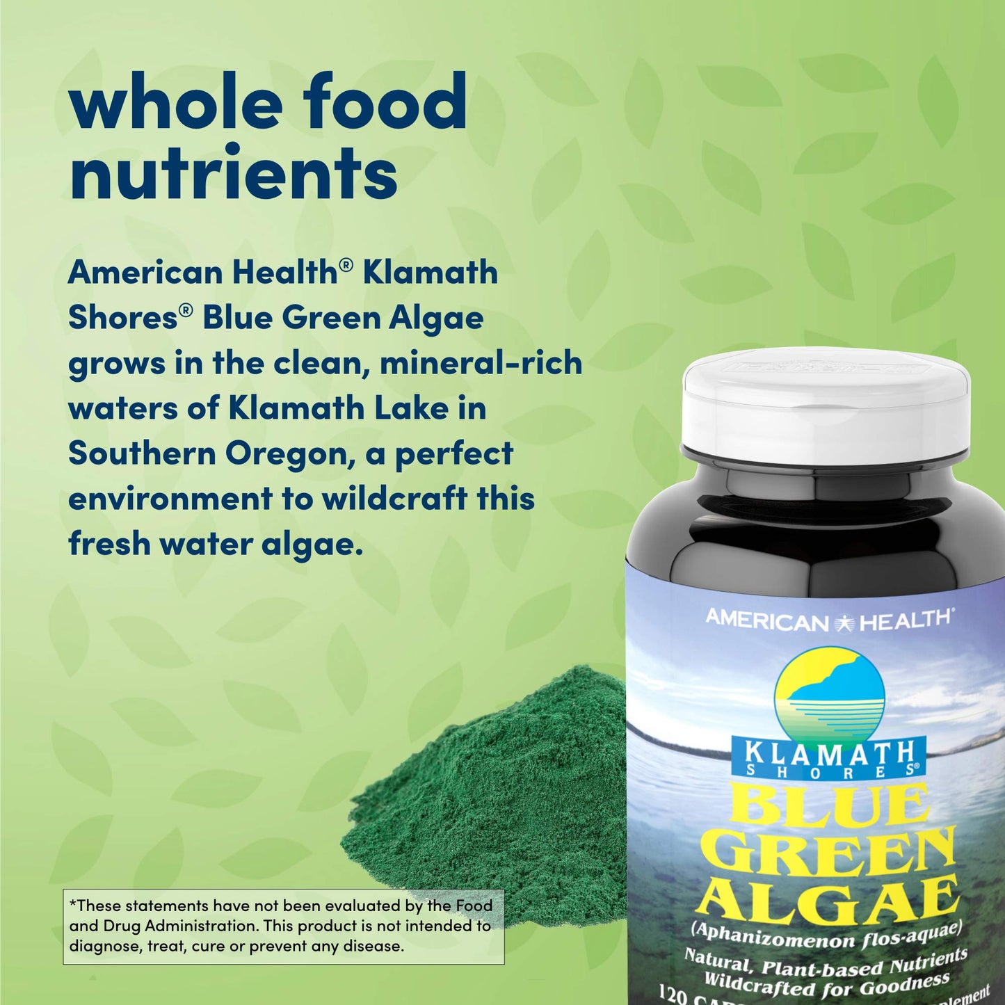 American Health Klamath Shores Blue Green Algae 120 Capsules