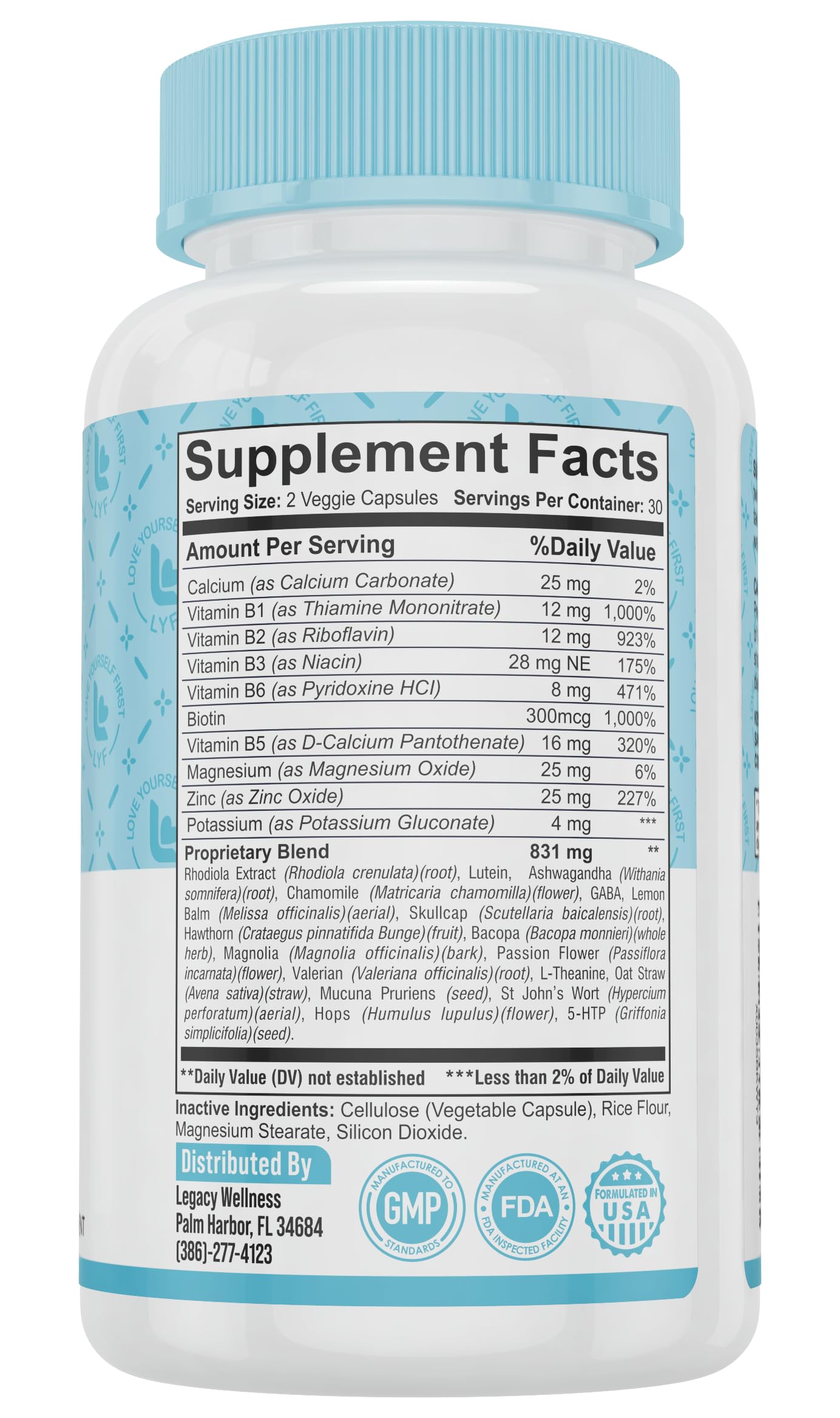LegacyNutra ZEN EASE Calm Mind Supplement Capsules 60 Count