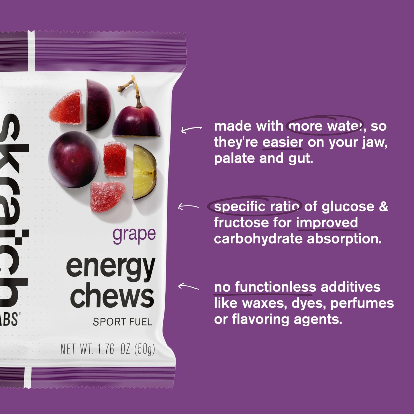Skratch Labs Energy Chews Gummies Pack of 10