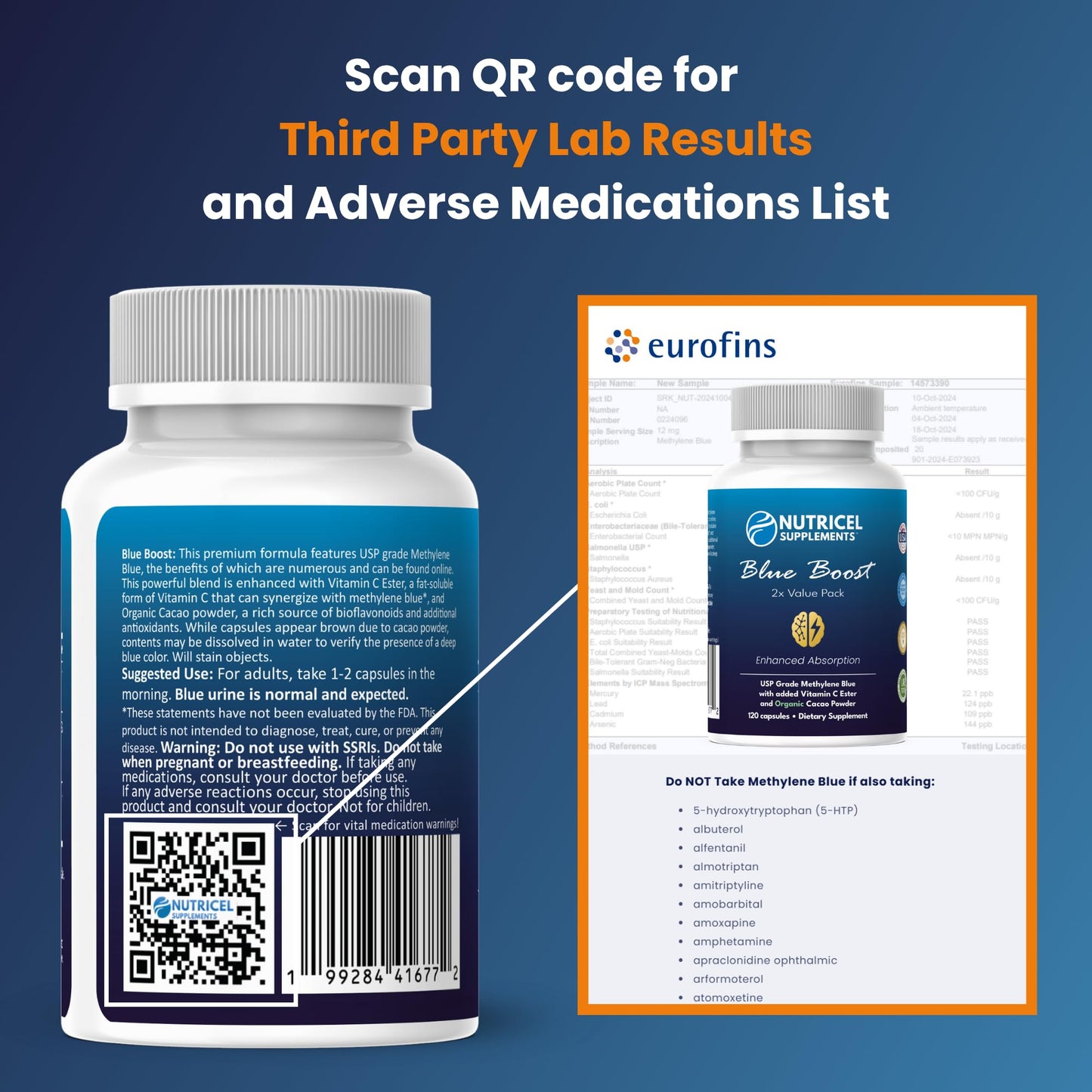 Nutricel Supplements Methylene Blue Capsules 120 Capsules