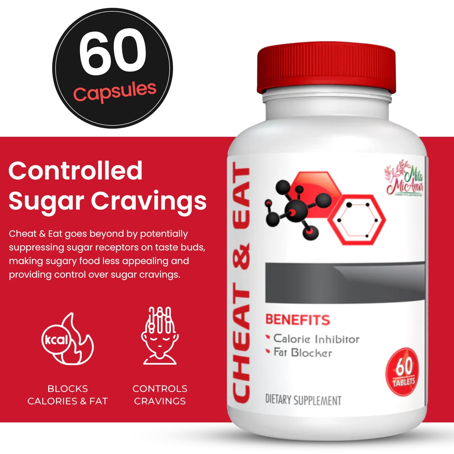 Mila Miamor Cheat & Eat – Caffeine-Free Craving & Digestive Support Formula Capsule, 60 Count