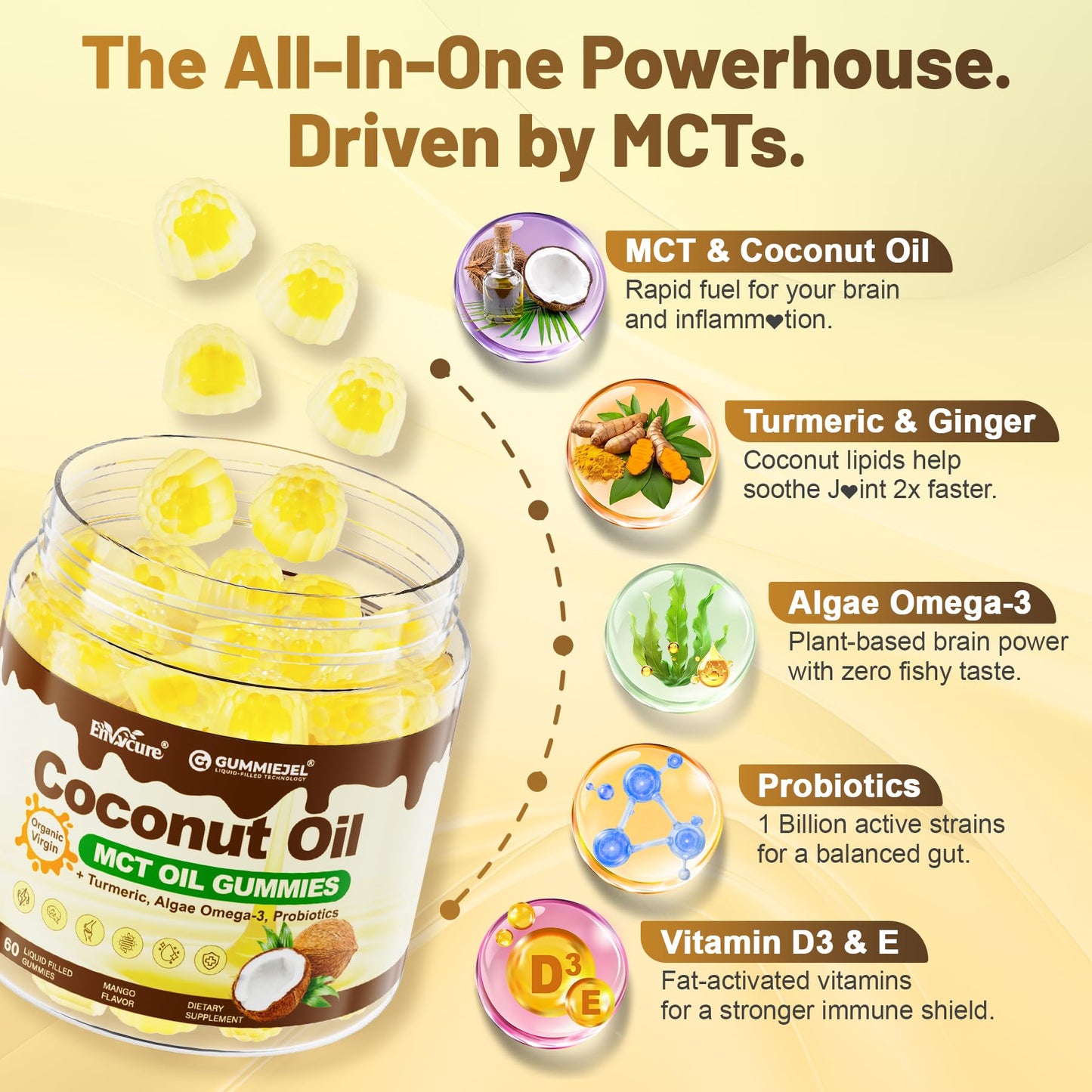 EnvyCure MCT Oil Organic Gummies 60 Gummies