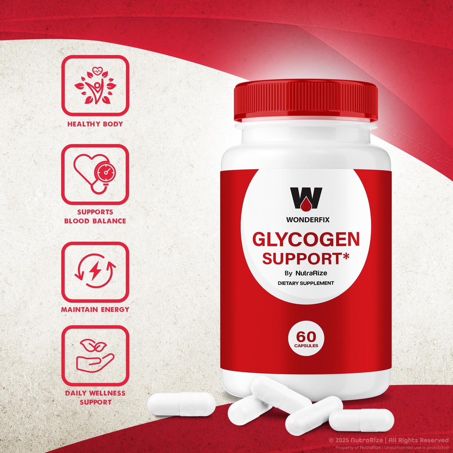 NutraRize Wonderfix Glycogen Support Capsules 120 Capsules
