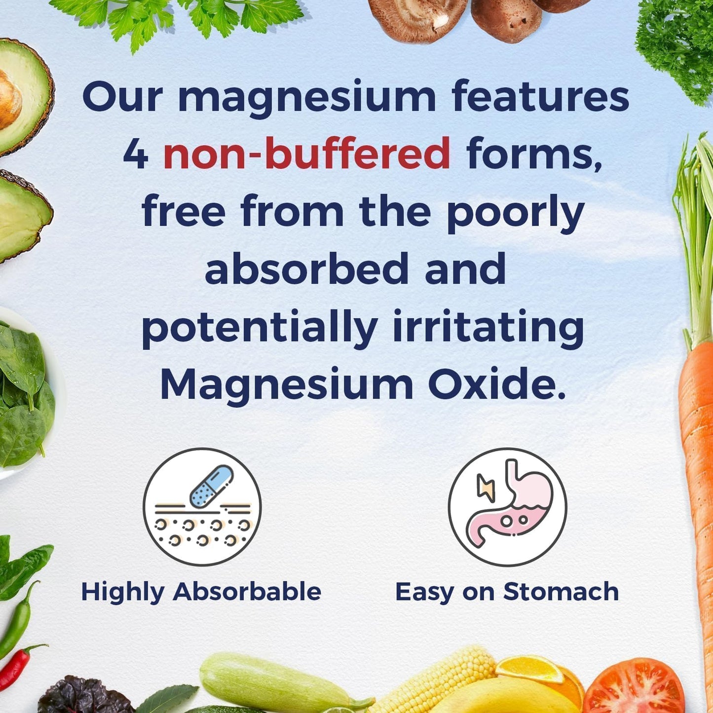 Vitalitown Magnesium Complex Supplement 500mg Capsules, 60 Count
