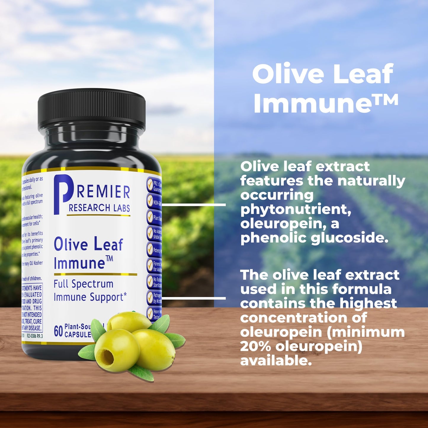 Premier Research Labs Olive Leaf Immune - Olive Leaf Extract 60 Capsules