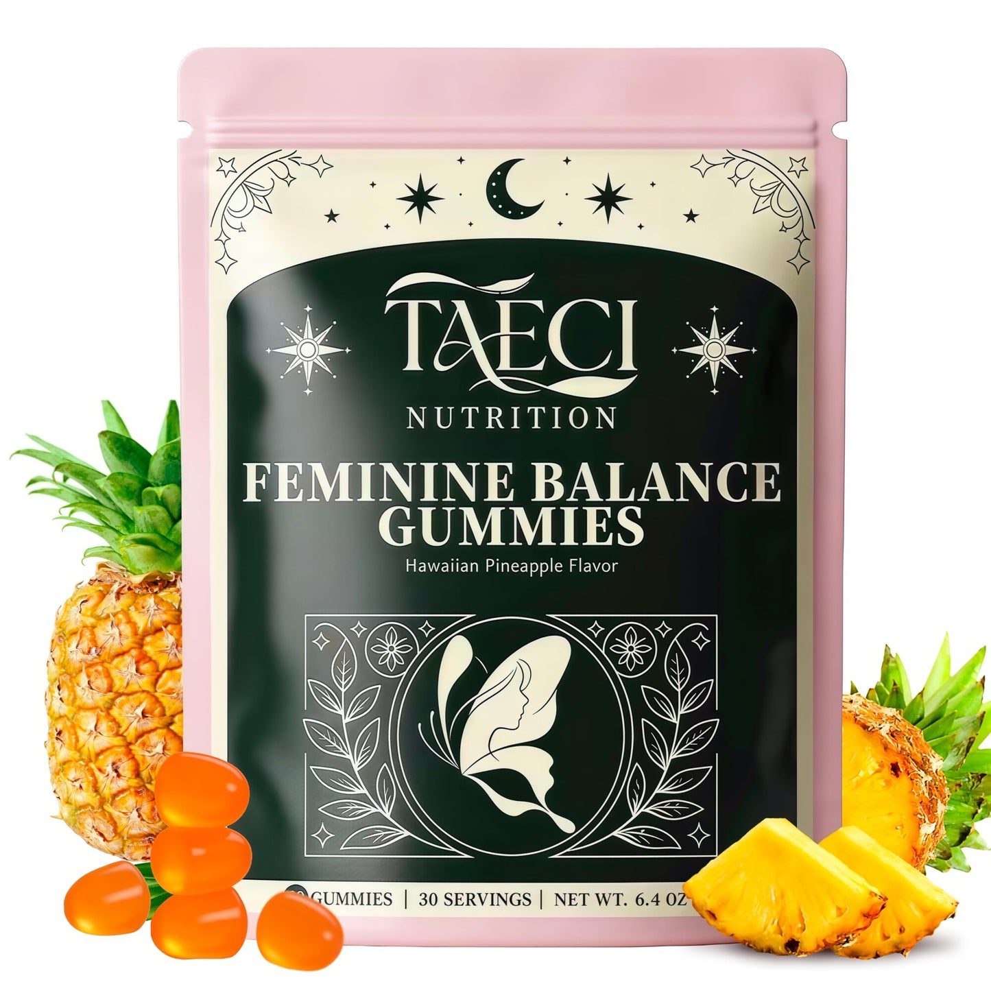 Taeci Premium Feminine Balance Gummies for Women, Probiotic Supplement, 60 Gummies