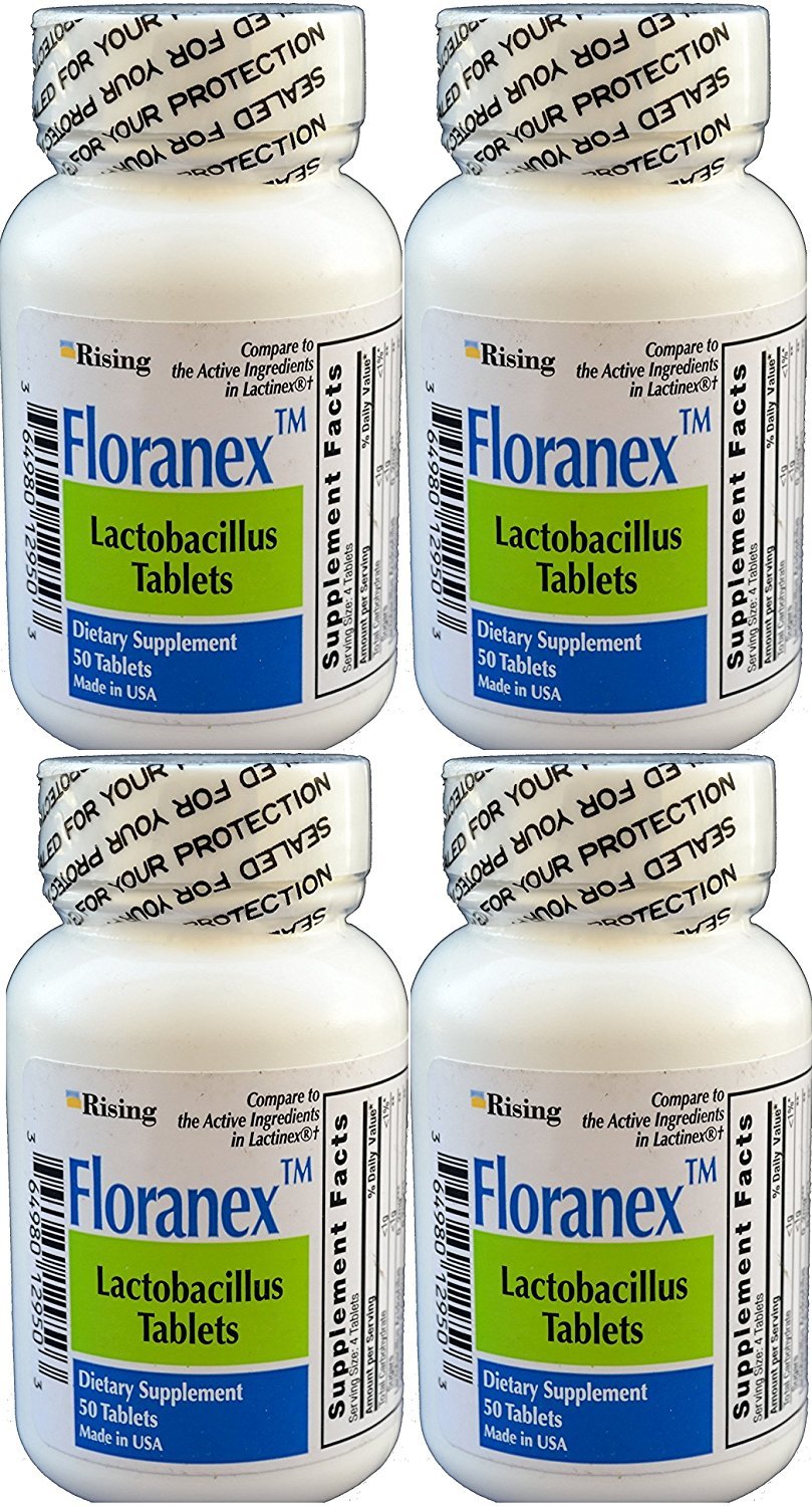 Rising Floranex Probiotic 2 Million CFU, Lactobacillus Acidophilus for Colon Digestive Health, Tablet, 200 Tablets