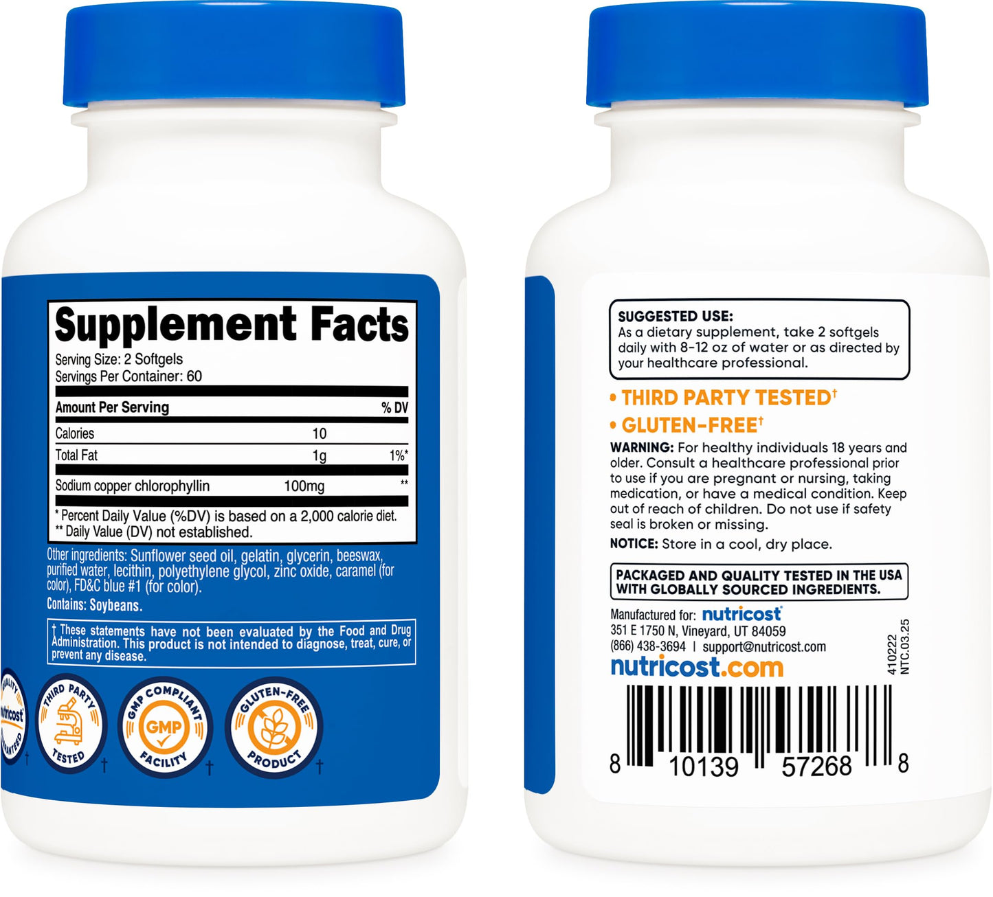 Nutricost Chlorophyll 100mg Softgels, 120 Softgels