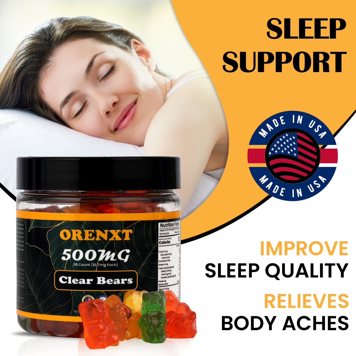 Generic Organic Bear Hemp Gummies for Sleep Gummy, 30 Count