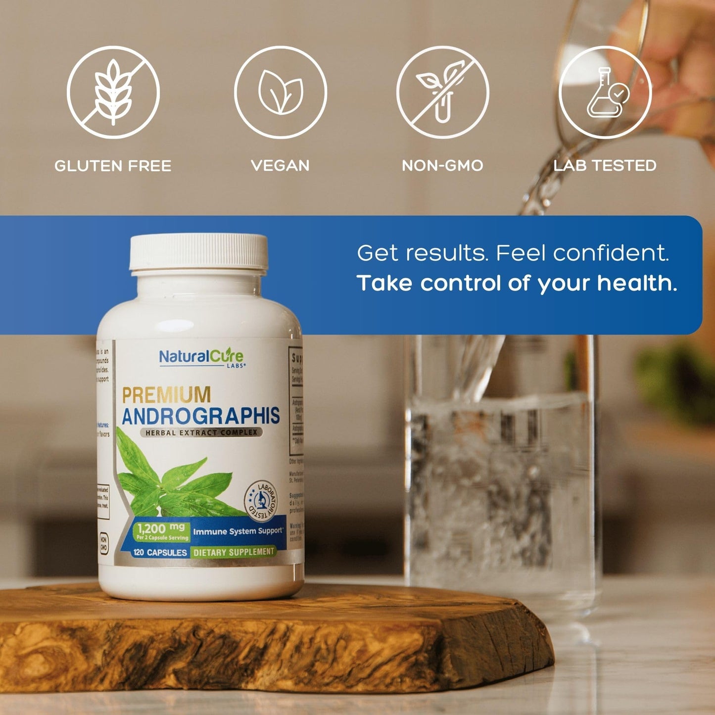 Natural Cure Labs Premium Andrographis Paniculata Extract 1,200mg (100mg Andrographolides) Capsules 240