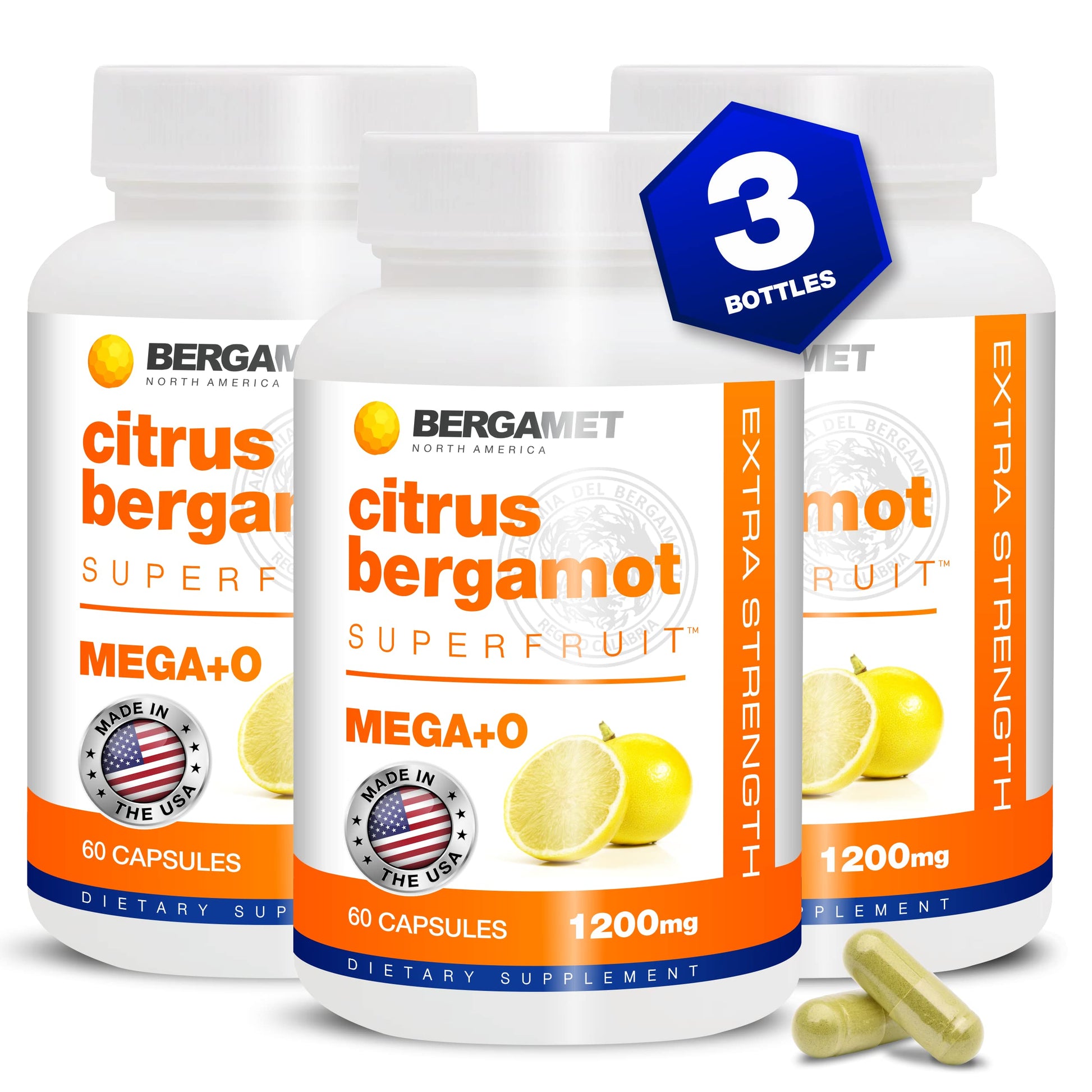 BergaMet Citrus Bergamot Supplement 170:1 Extract Capsule 180