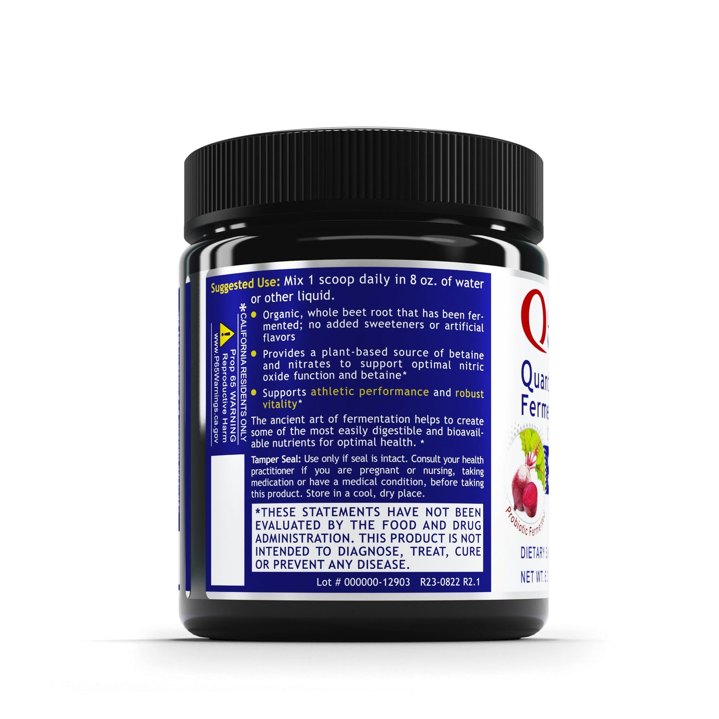 Quantum Nutrition Qultured Fermented Beets Organic Beet Root Powder Heart Health Supplement Immunity Support Vegan Beet Supplement Natural Source of Nitrates Powder 6.3 oz