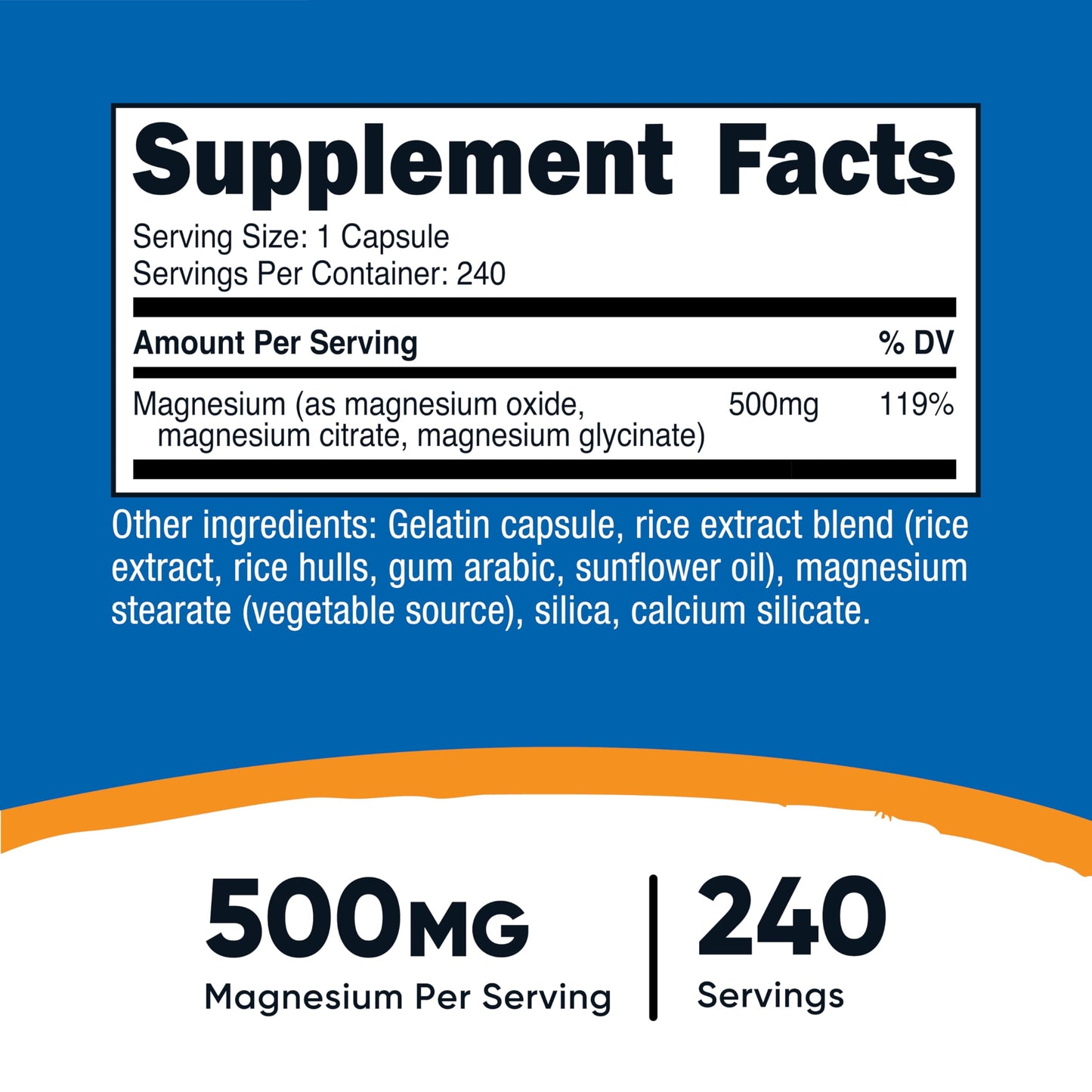 Nutricost Magnesium Complex Extra Strength 500mg, 480 Capsules