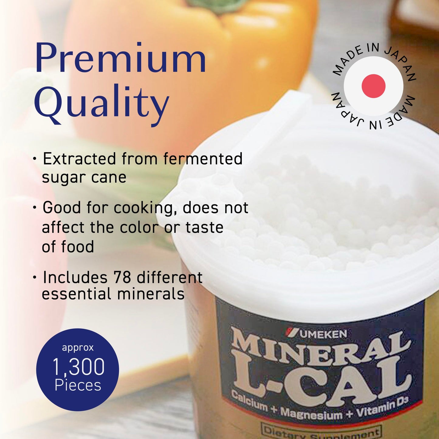 Umeken Mineral L-Cal Calcium with Vitamin D3 Tablet, 1 Count