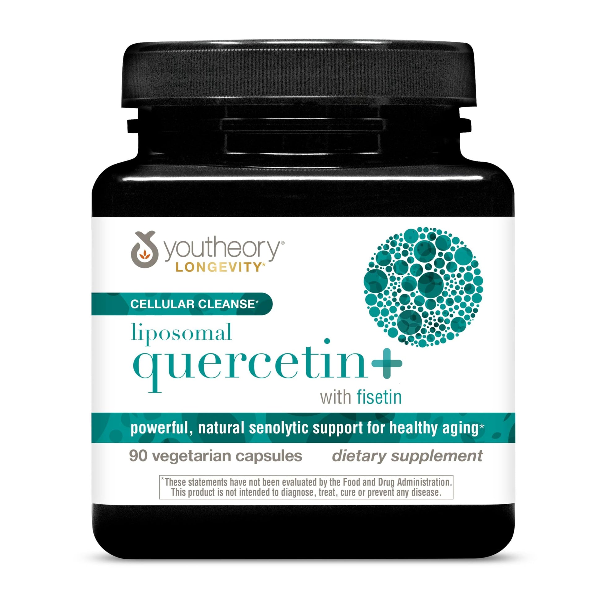 Youtheory Longevity Liposomal Quercetin+ with Fisetin Capsules, 90 Capsules