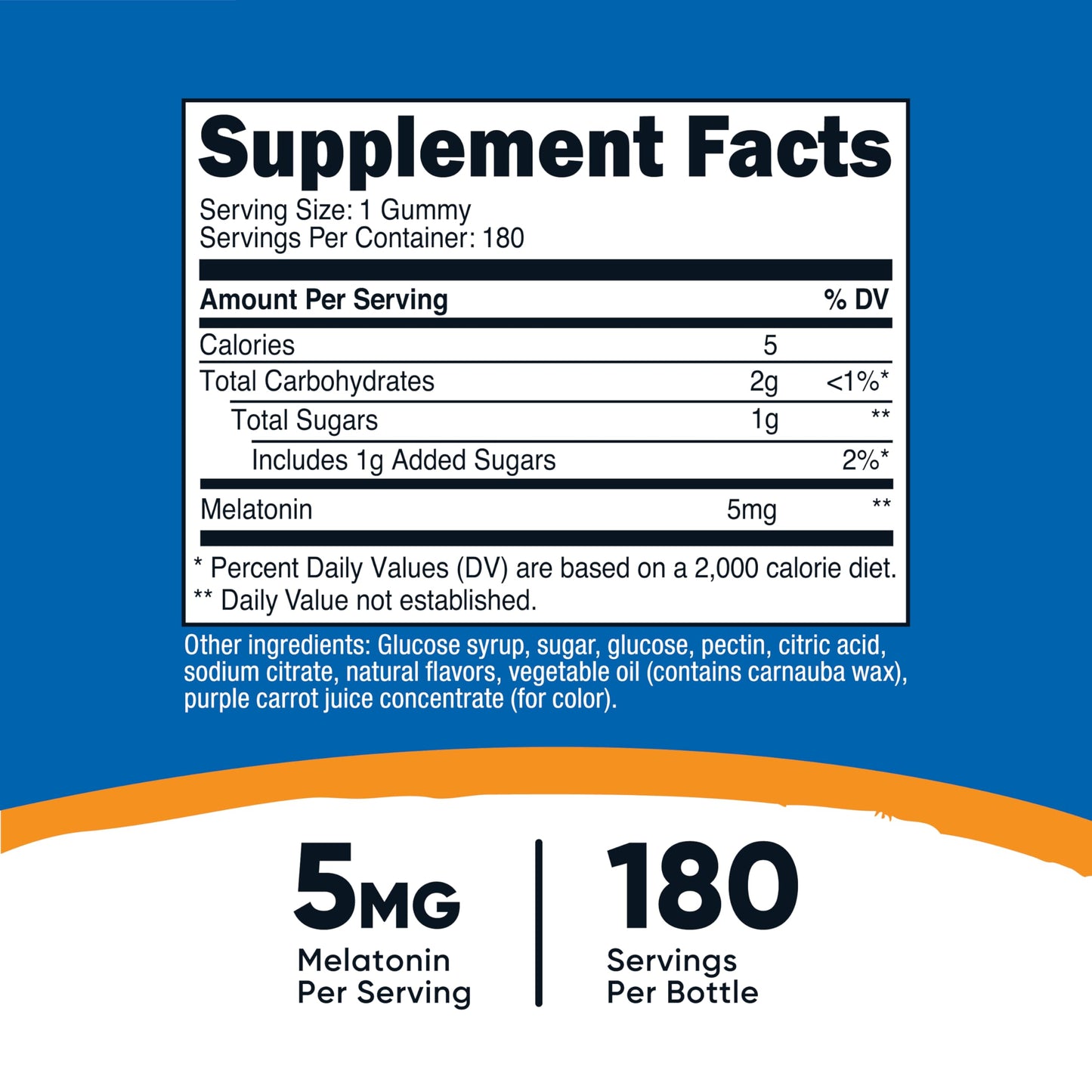 Nutricost Melatonin 5mg Gummies, 180 Count