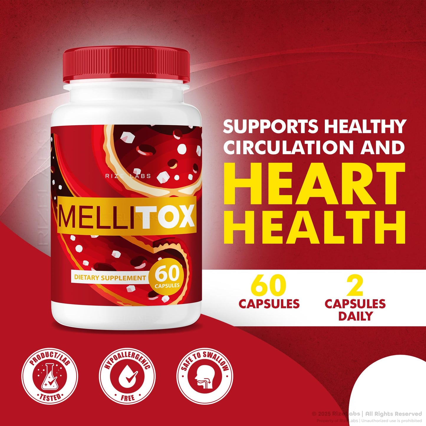 Rize Labs MelliTox Capsules, 120 Capsules